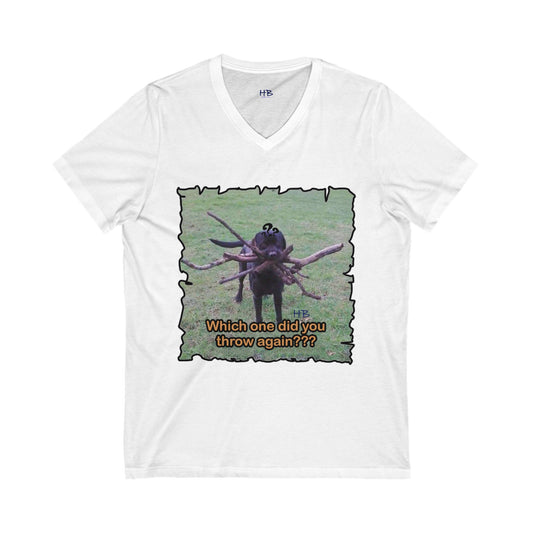 Fetching Pawsitively Cute (Unisex Jersey Short Sleeve V-neck - Comfortable Everyday Wear)