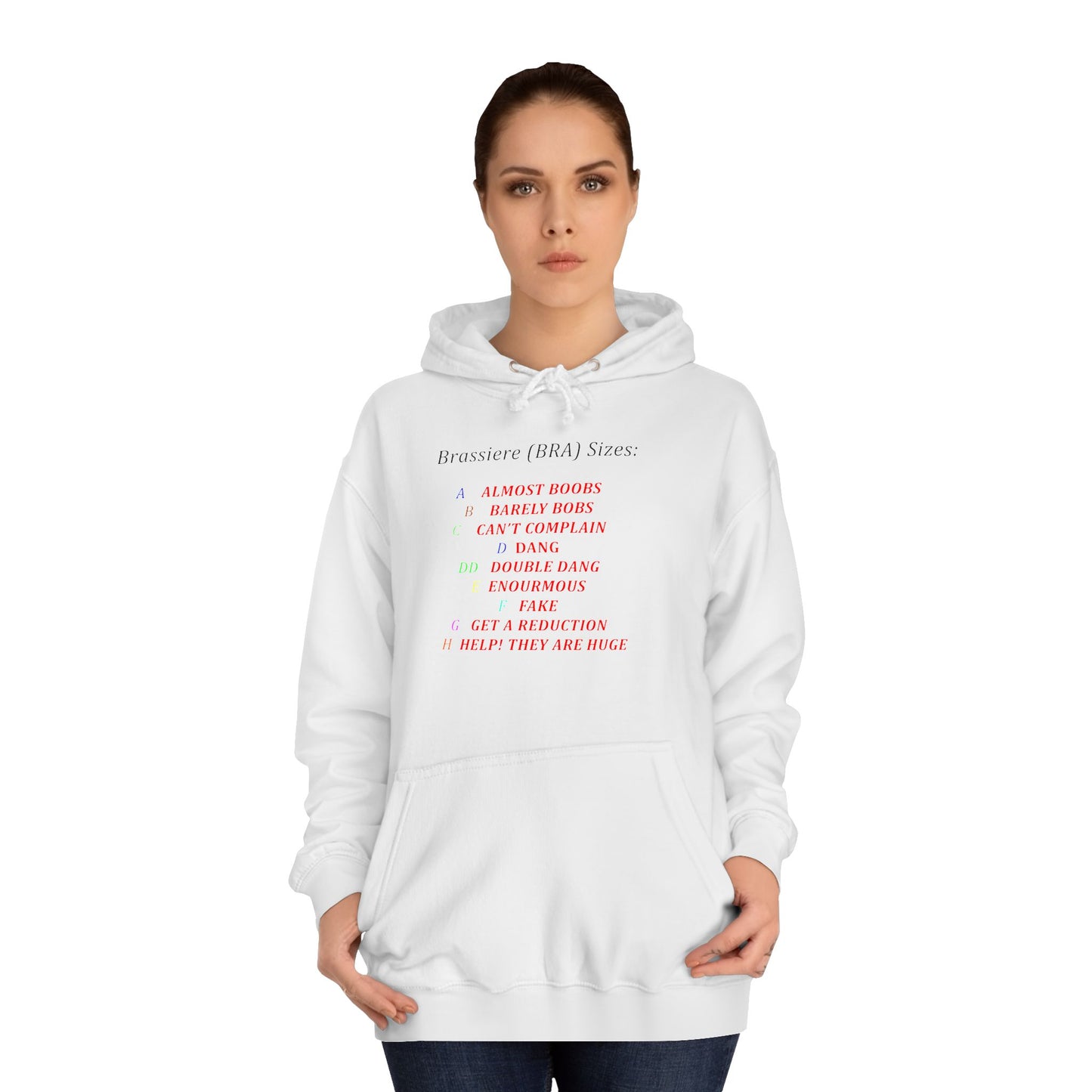 Get Yours Now -- Humorous Bra Sizing Chart (Hoodie - Cozy and Durable)