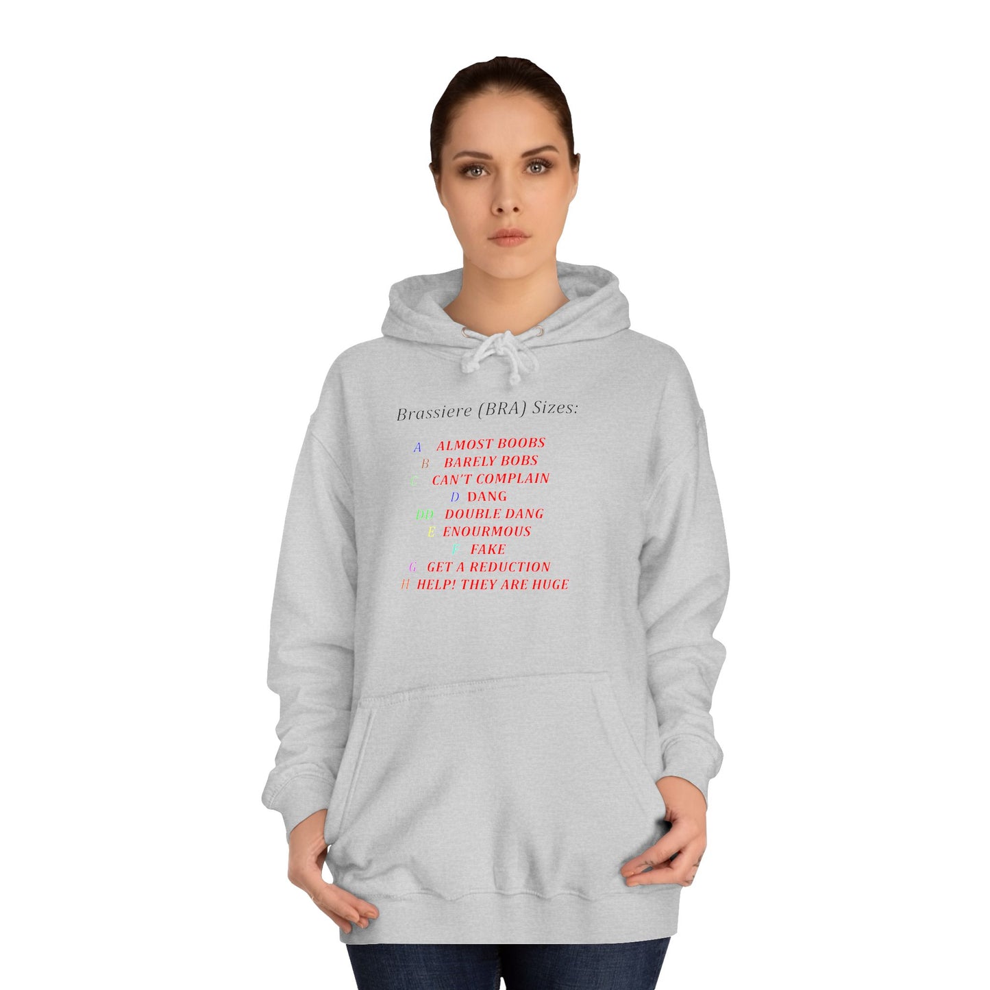 Get Yours Now -- Humorous Bra Sizing Chart (Hoodie - Cozy and Durable)