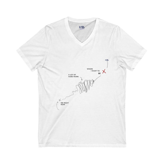 Triumph Trail Journey to Success with No Pain, No Gain (Unisex Jersey Short Sleeve V-neck - Comfortable Everyday Wear)