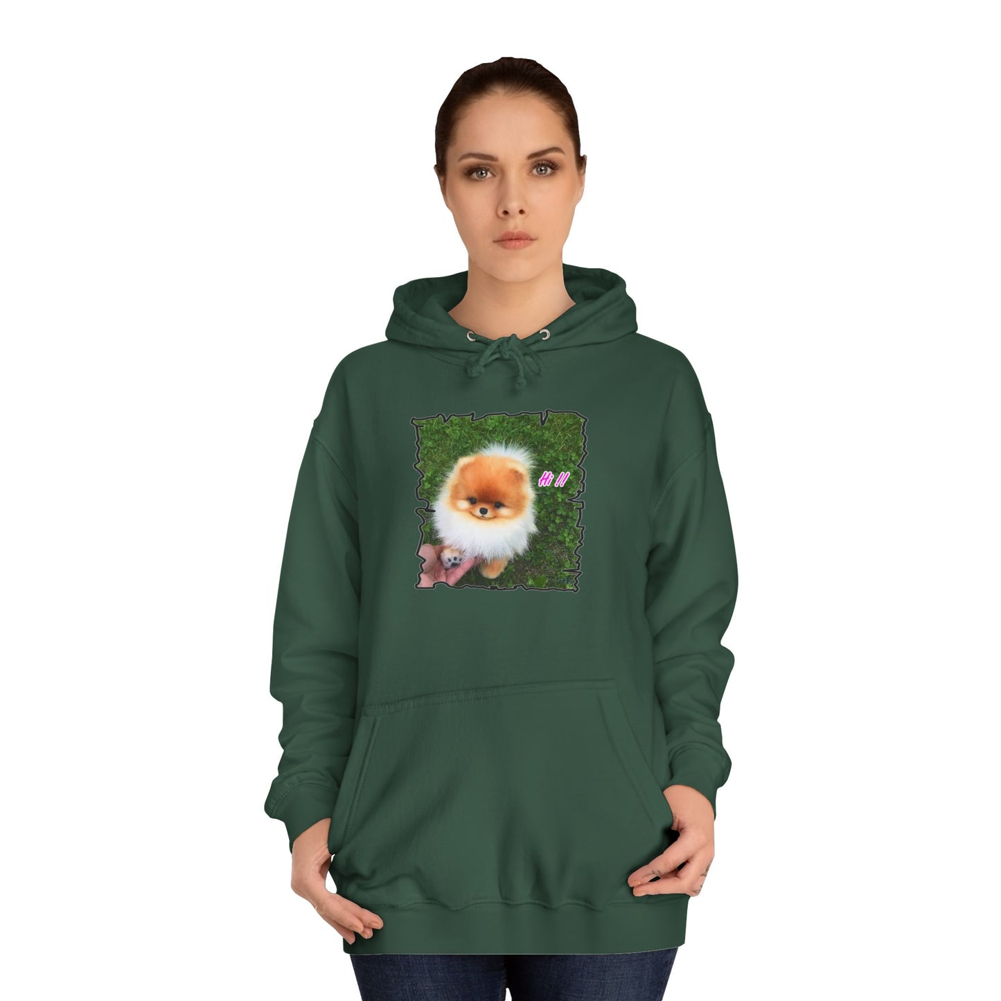 "Hi !!" Tiny adorable Bichon Maltese (Hoodie - Cozy and Durable)