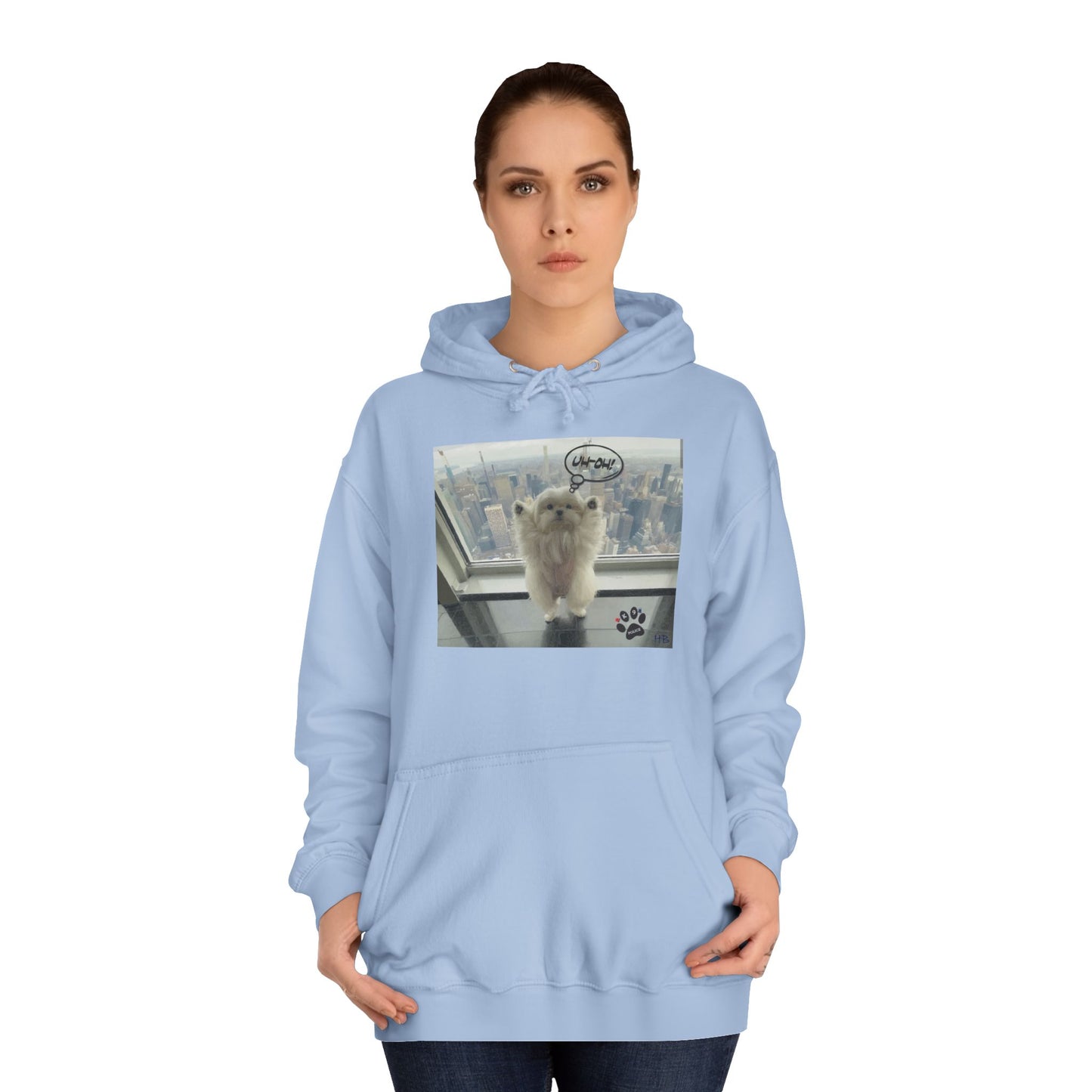 Bichon Maltese paws in the air in trouble with K9 dog patrol (Hoodie - Cozy and Durable)
