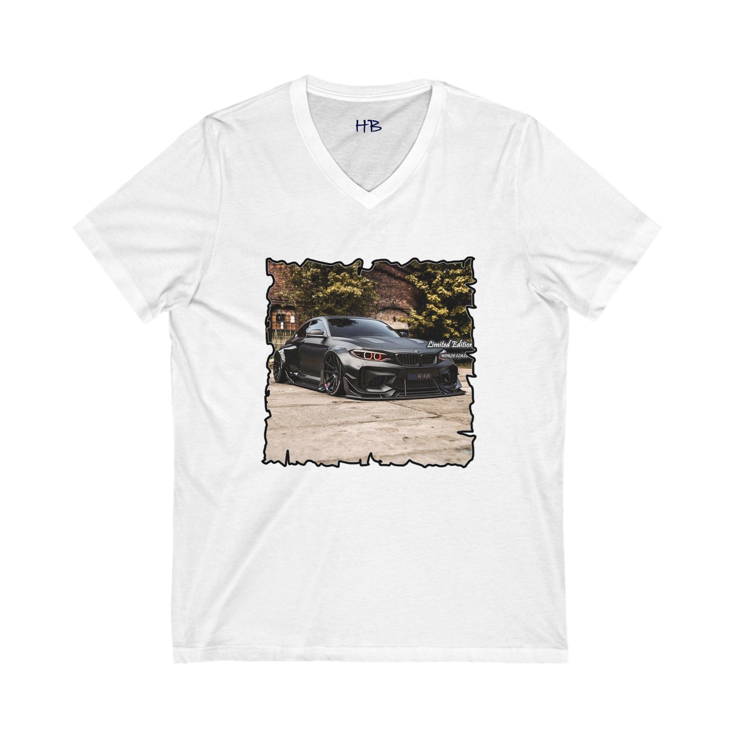 Customized grey Limited Edition BMW M3 (Unisex Jersey Short Sleeve V-neck - Comfortable Everyday Wear)
