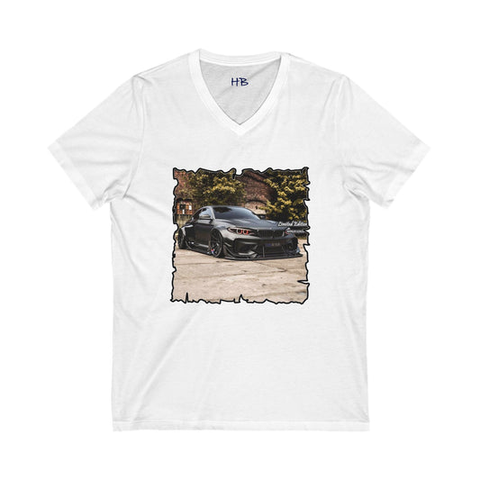 Customized grey Limited Edition BMW M3 (Unisex Jersey Short Sleeve V-neck - Comfortable Everyday Wear)