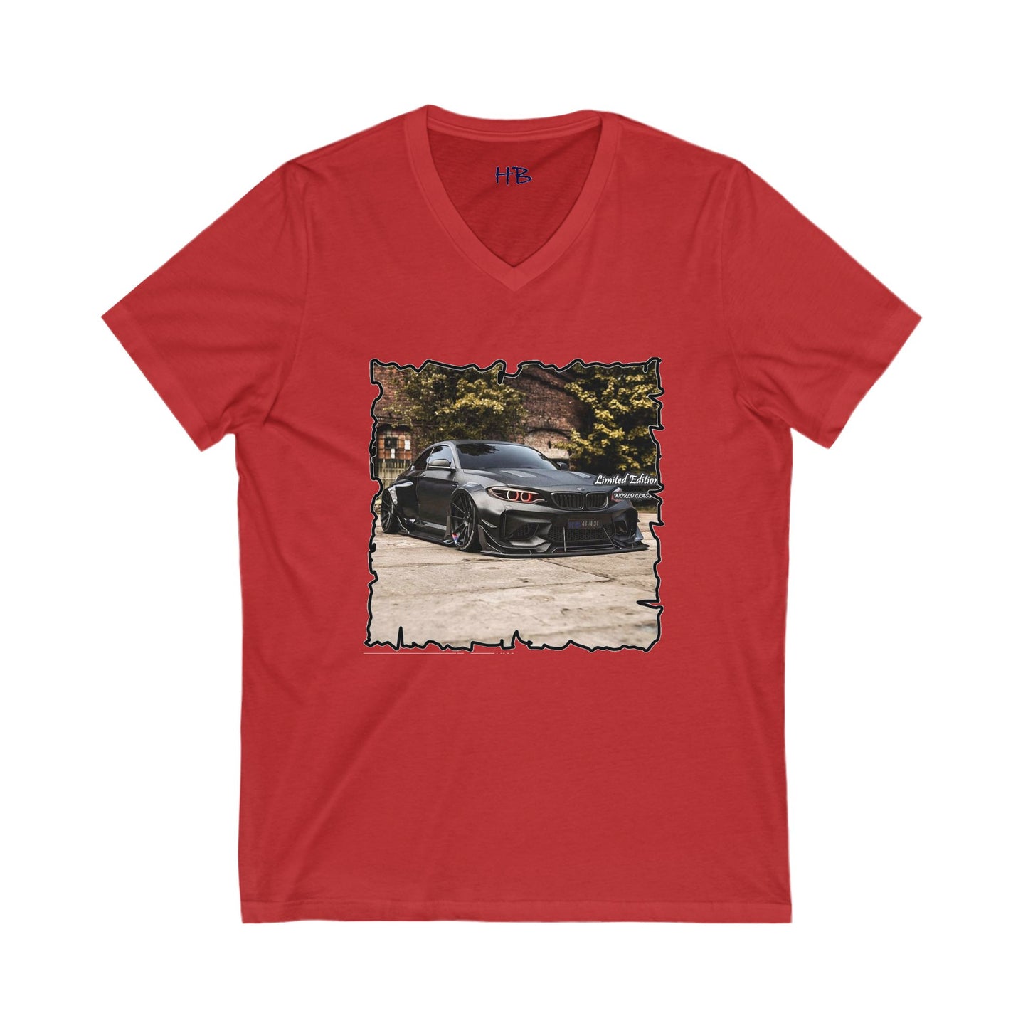 Customized grey Limited Edition BMW M3 (Unisex Jersey Short Sleeve V-neck - Comfortable Everyday Wear)