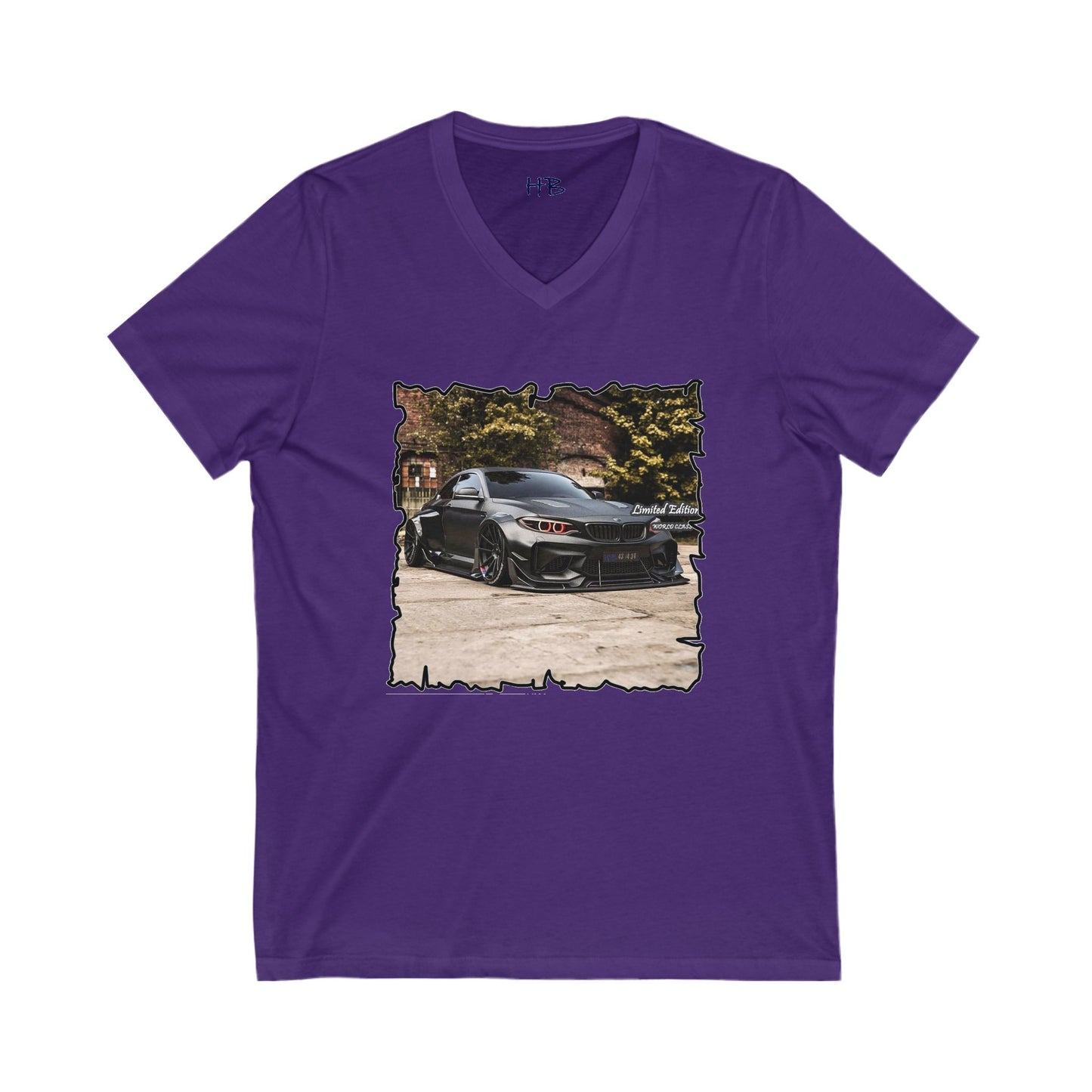 Customized grey Limited Edition BMW M3 (Unisex Jersey Short Sleeve V-neck - Comfortable Everyday Wear)