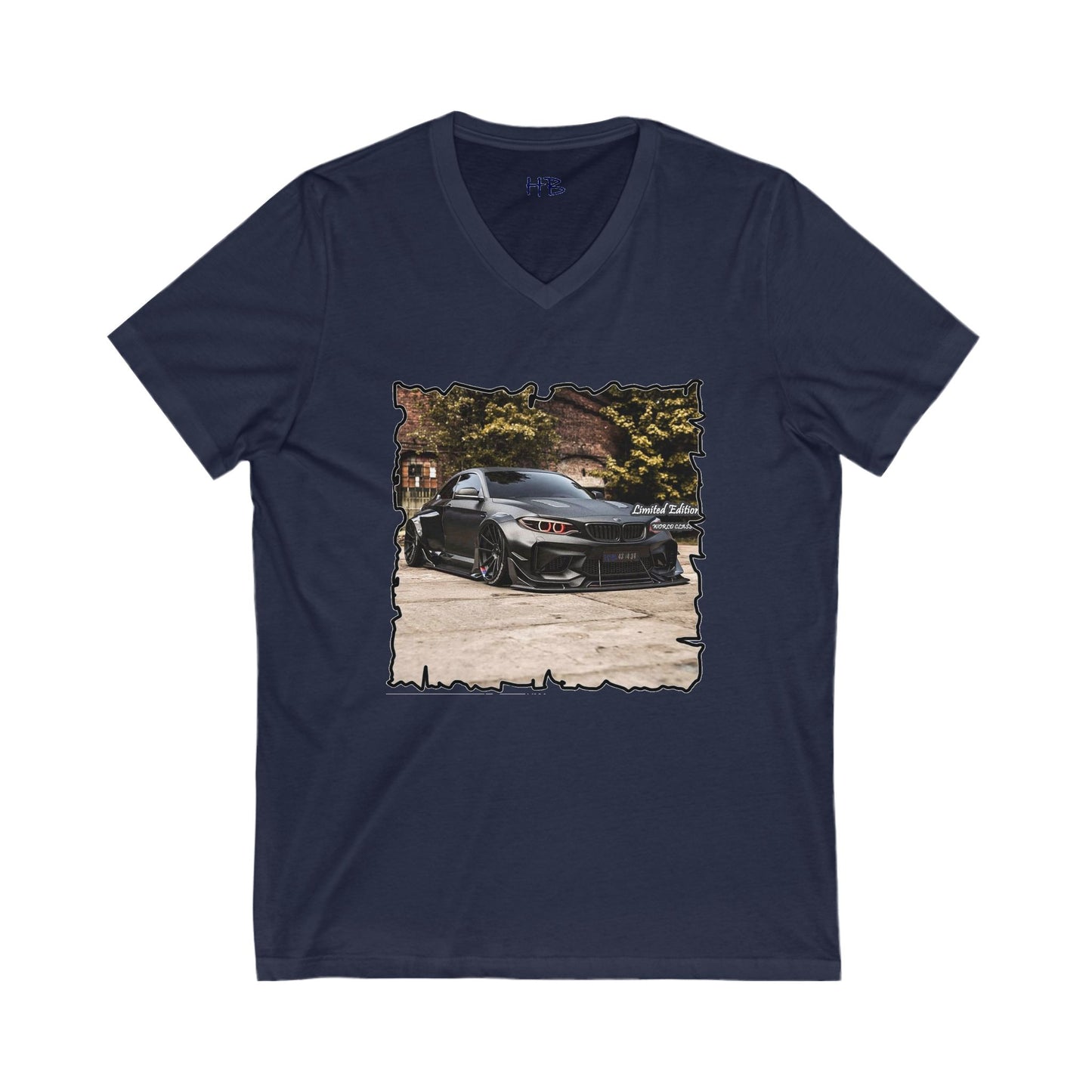 Customized grey Limited Edition BMW M3 (Unisex Jersey Short Sleeve V-neck - Comfortable Everyday Wear)
