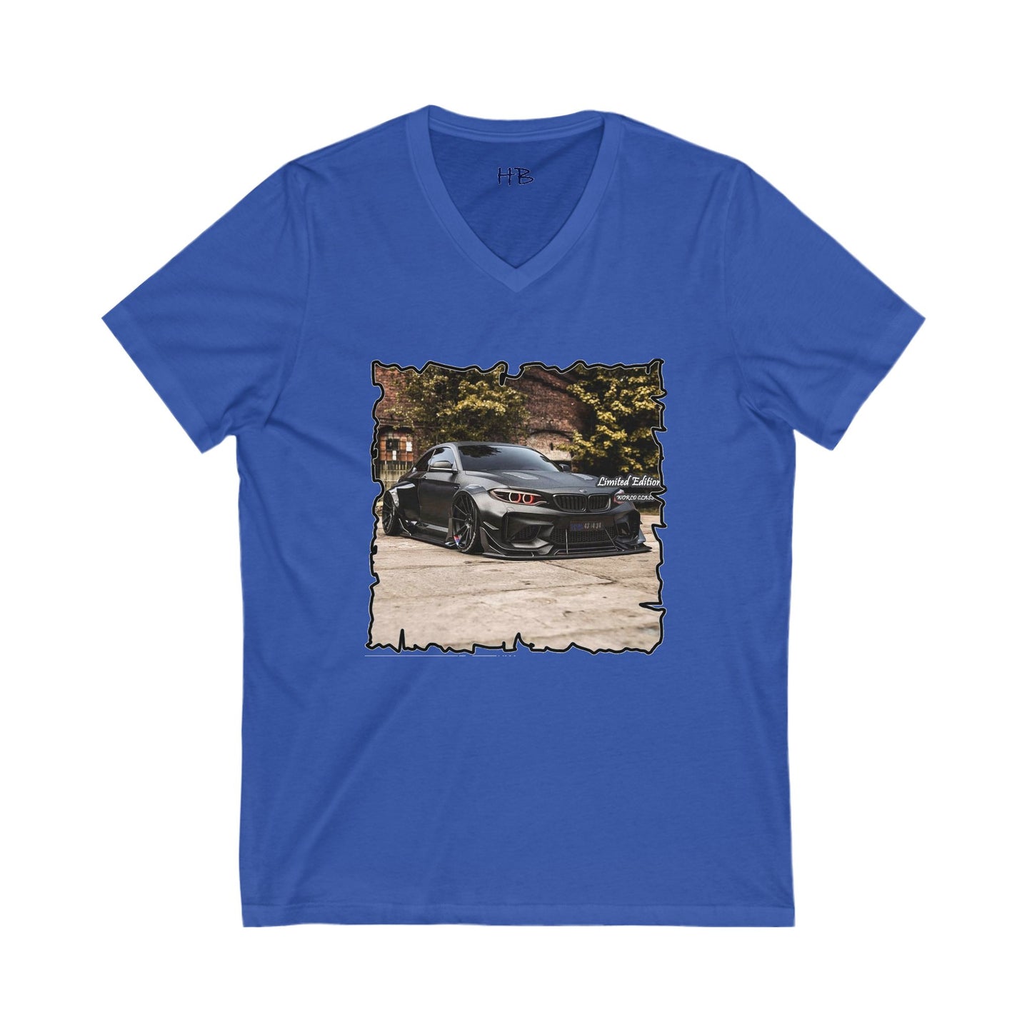 Customized grey Limited Edition BMW M3 (Unisex Jersey Short Sleeve V-neck - Comfortable Everyday Wear)