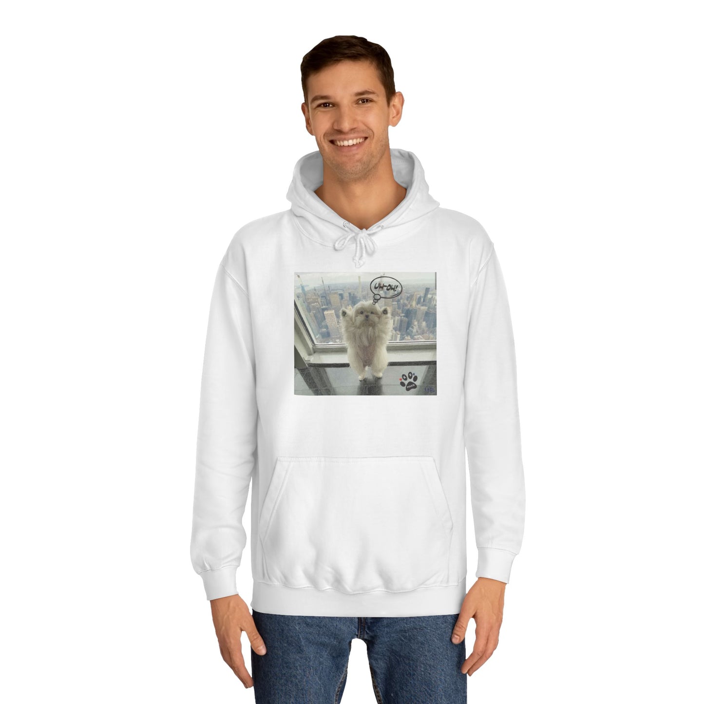 Bichon Maltese paws in the air in trouble with K9 dog patrol (Hoodie - Cozy and Durable)