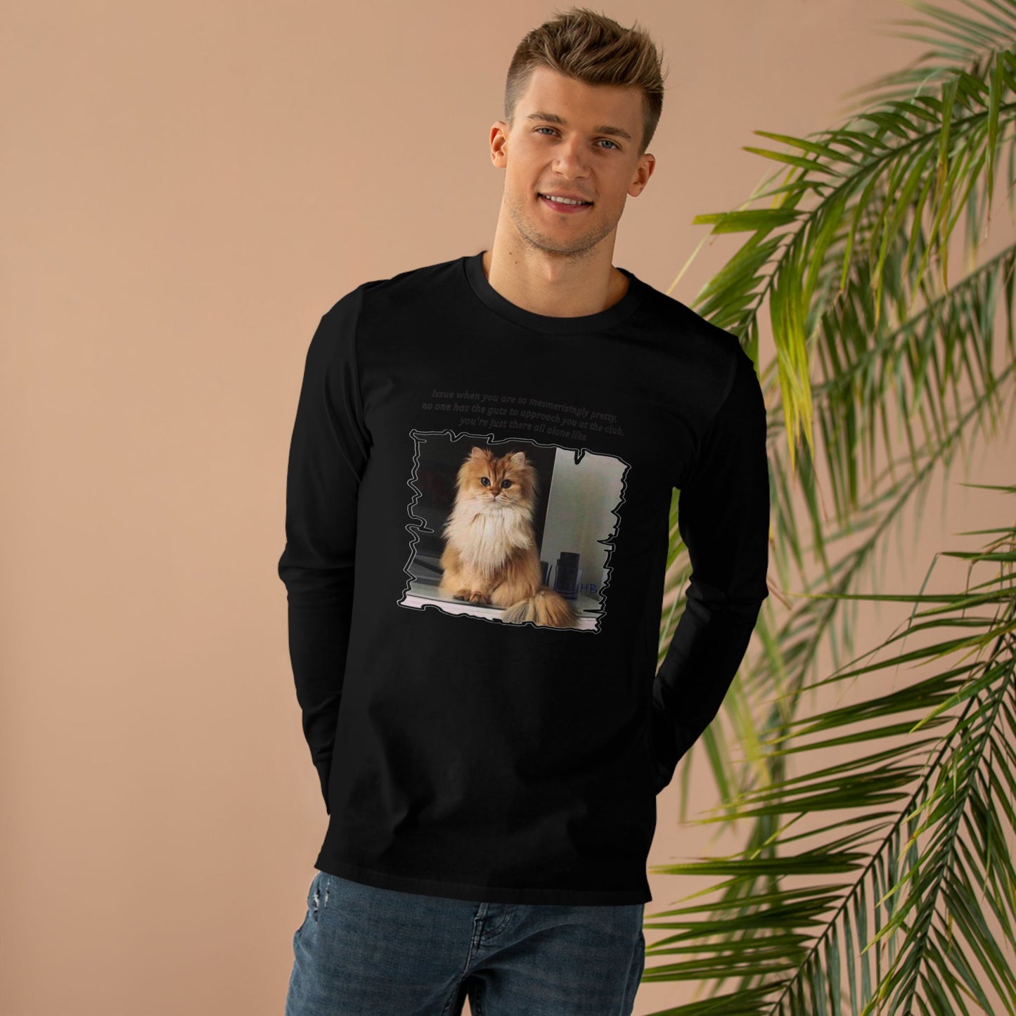 Get Yours Now -- Mesmerizing Lonely Kitty (Men's Base Longsleeve Tee - All-Season Wear)