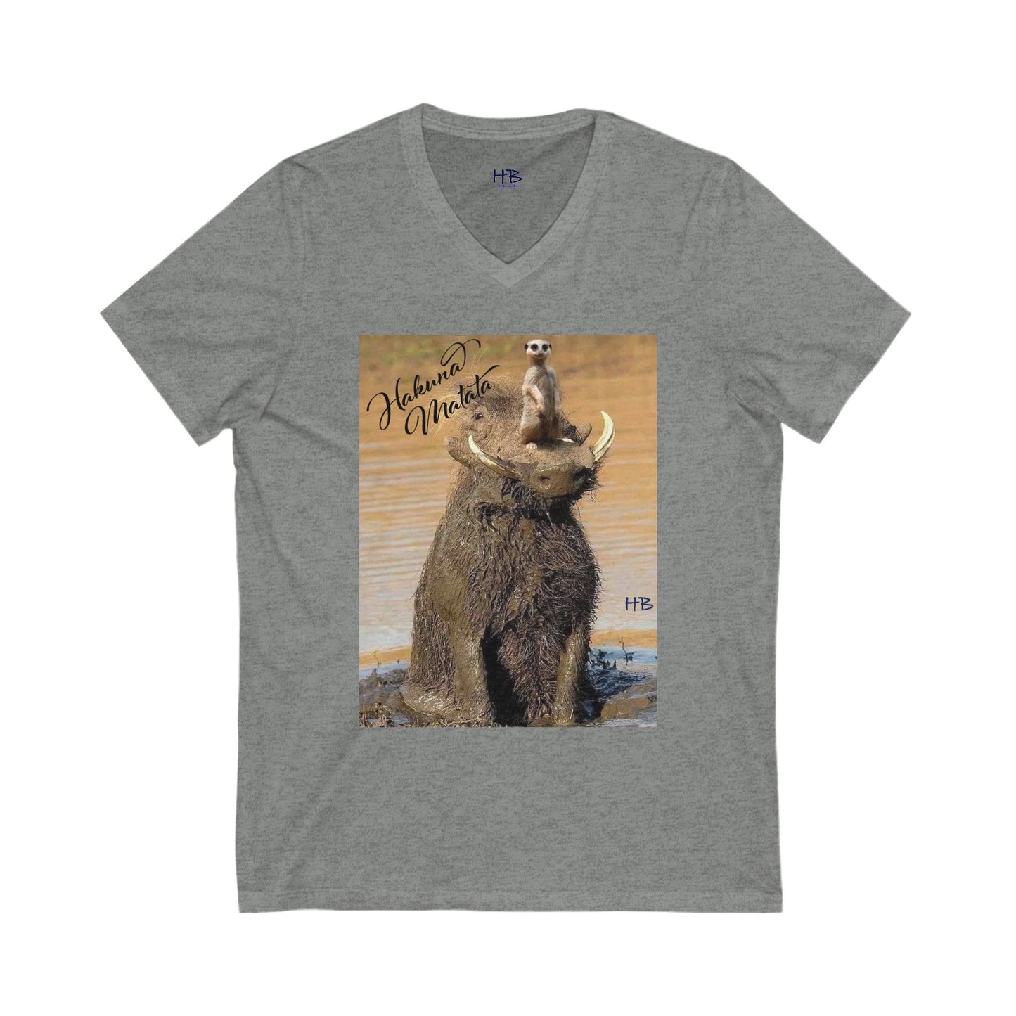 Smile Spark with Hakuna Matata Positivity Patrol Duo (Unisex Jersey Short Sleeve V-neck - Comfortable Everyday Wear)