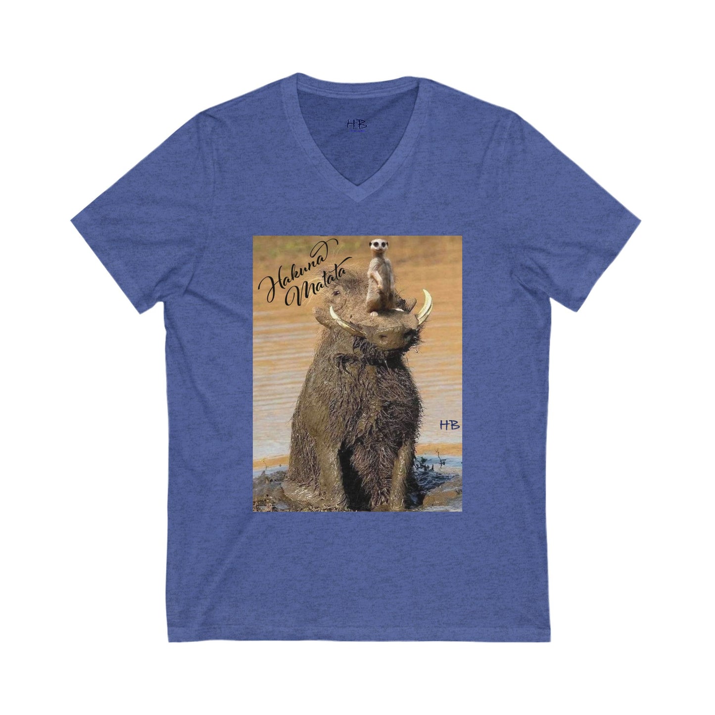 Smile Spark with Hakuna Matata Positivity Patrol Duo (Unisex Jersey Short Sleeve V-neck - Comfortable Everyday Wear)