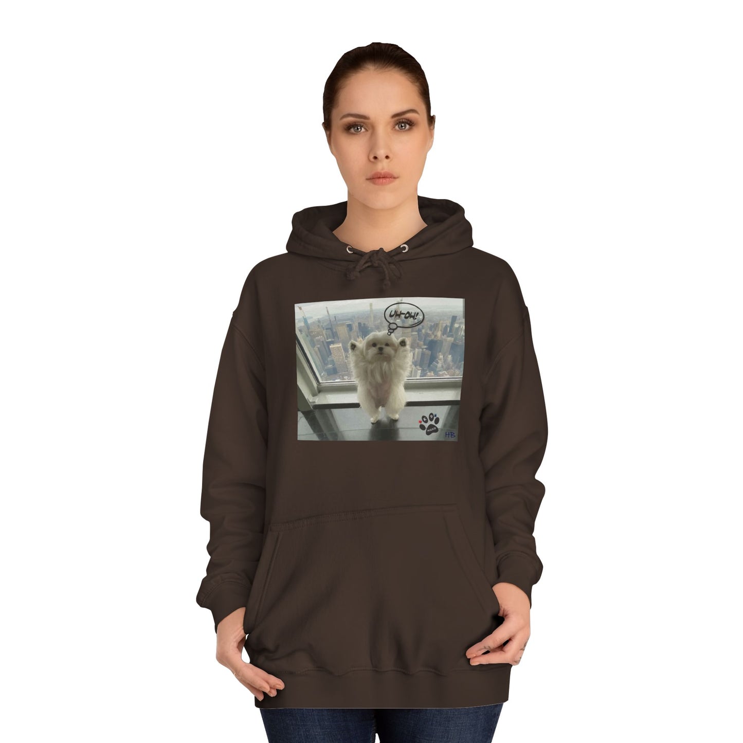 Bichon Maltese paws in the air in trouble with K9 dog patrol (Hoodie - Cozy and Durable)