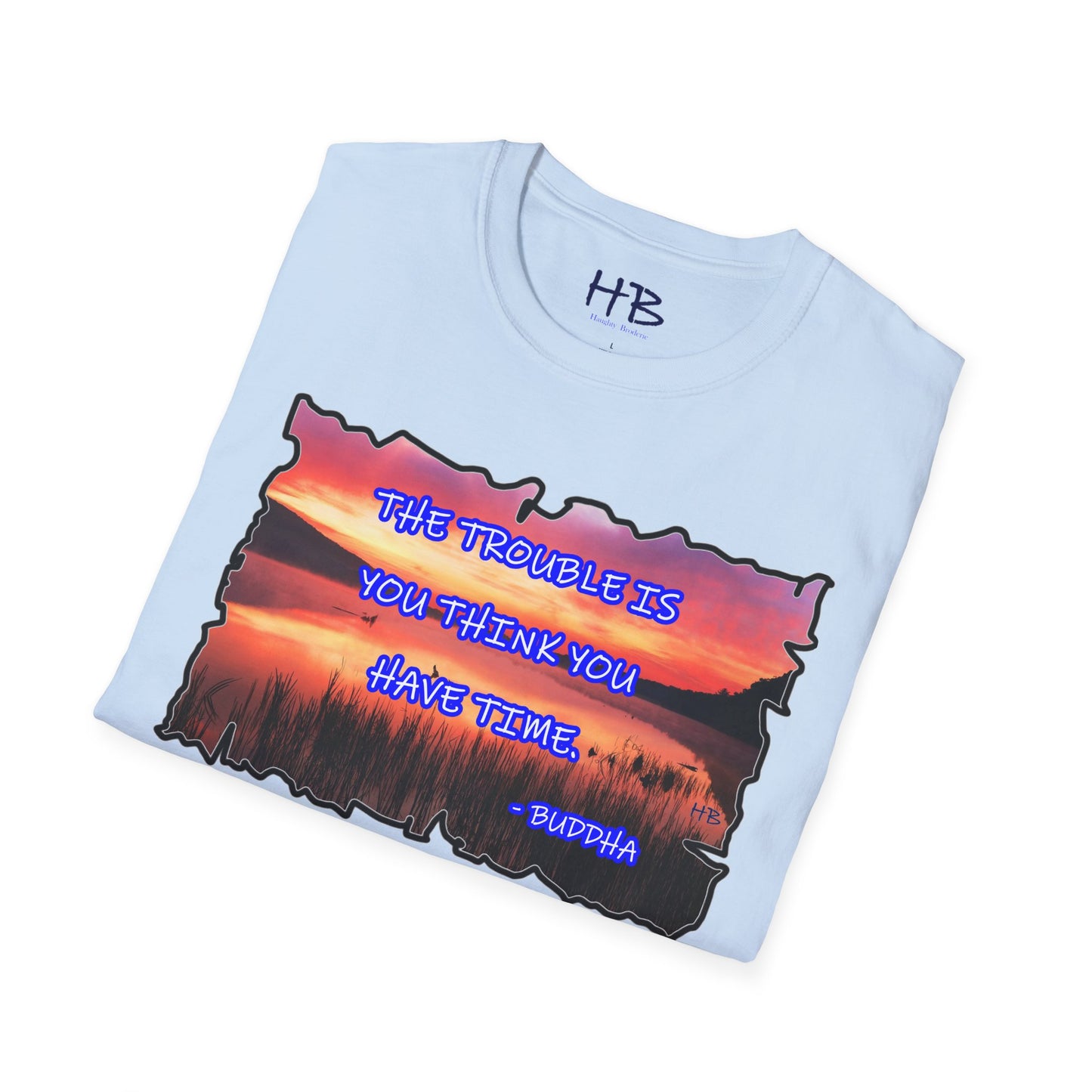 Buddha's Timeless Horizon Harmony; Philosophical Mirage Ethereal Lake Sunset Discourse