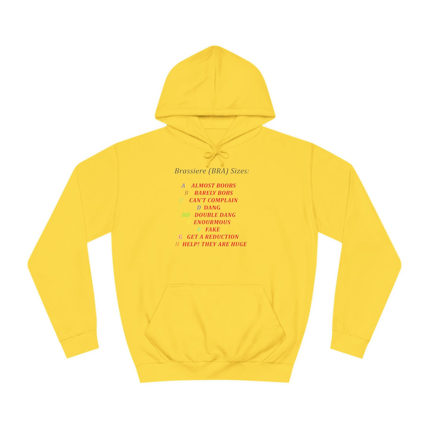 Get Yours Now -- Humorous Bra Sizing Chart (Hoodie - Cozy and Durable)