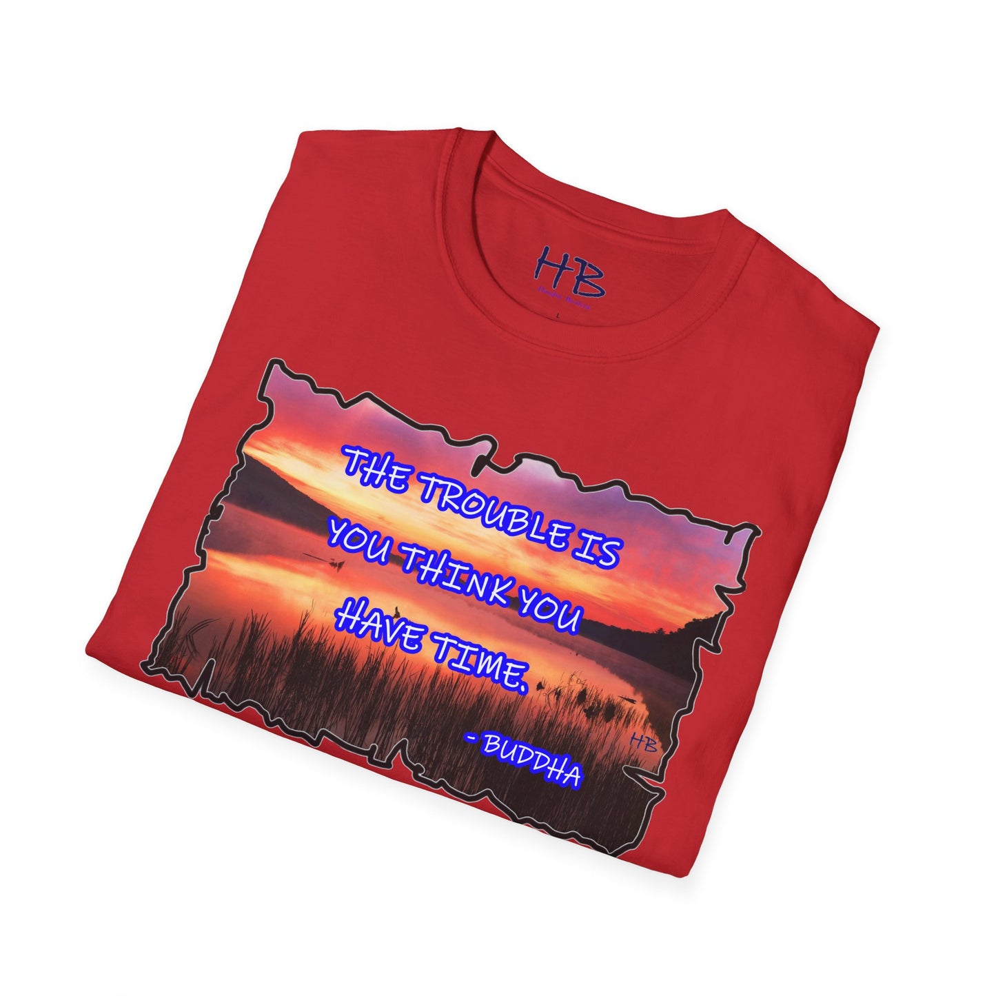 Buddha's Timeless Horizon Harmony; Philosophical Mirage Ethereal Lake Sunset Discourse