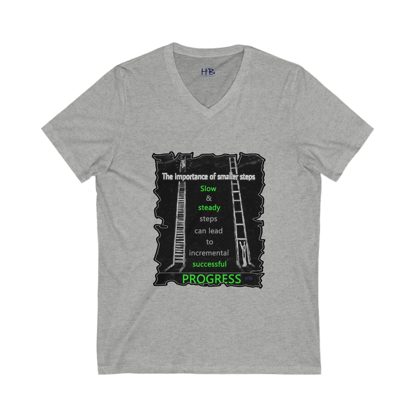 importance of Slow & Steady Incremental Progress (Unisex Jersey Short Sleeve V-neck - Comfortable Everyday Wear)