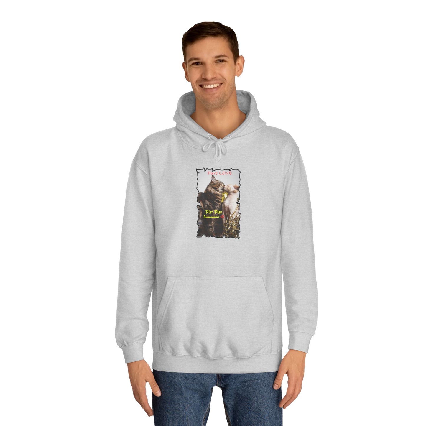 Get Yours Now -- Pure LOVE Cats kissing (Hoodie - Cozy and Durable)