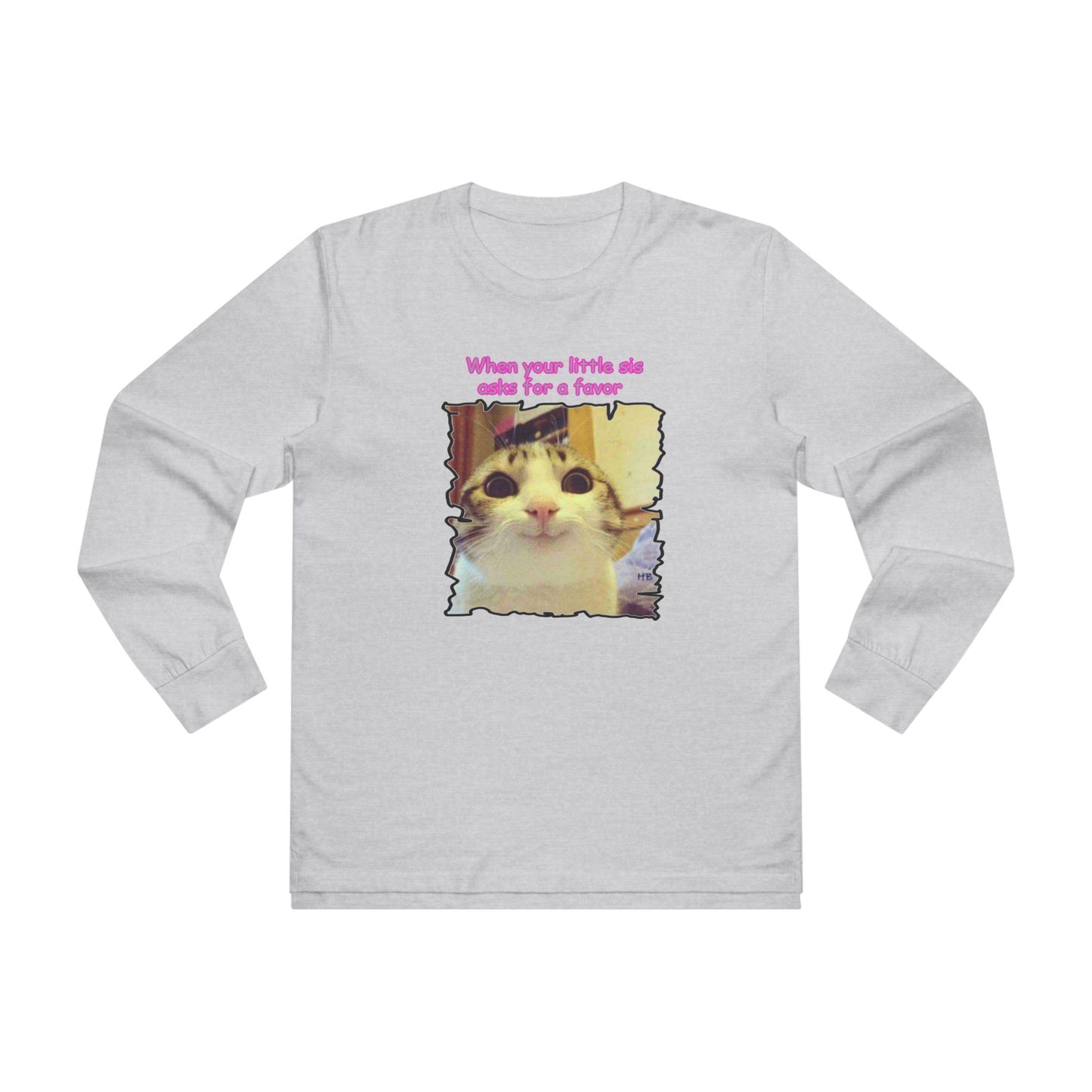 Adorable cat soft eyes like little sister asking for a favor (Men's Base Longsleeve Tee - All-Season Wear)