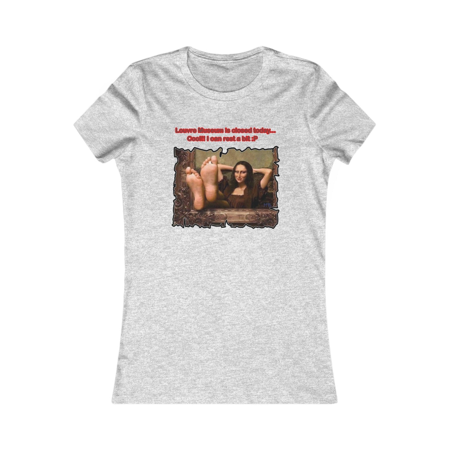 Mischievous Playful Mona Lisa (Women - Premium Cotton Tee)