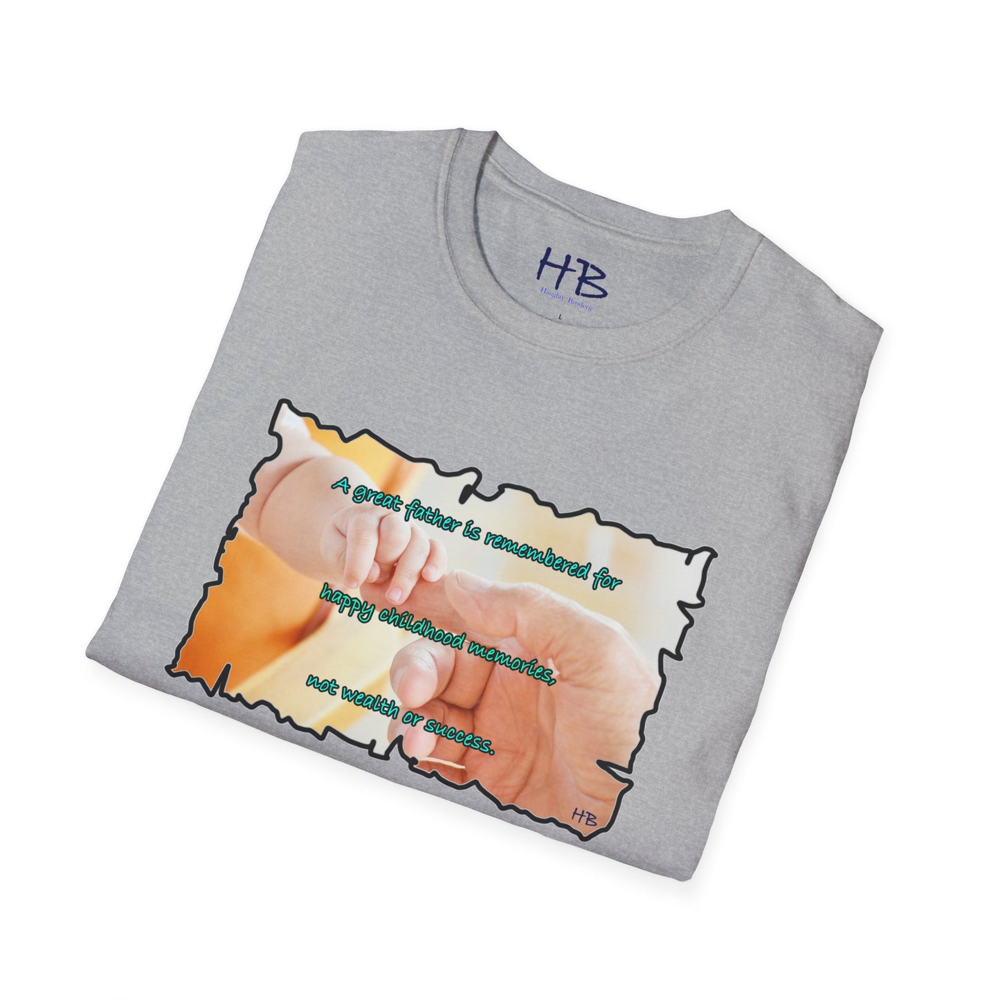 Think back about childhood with positive smiles thinking about father