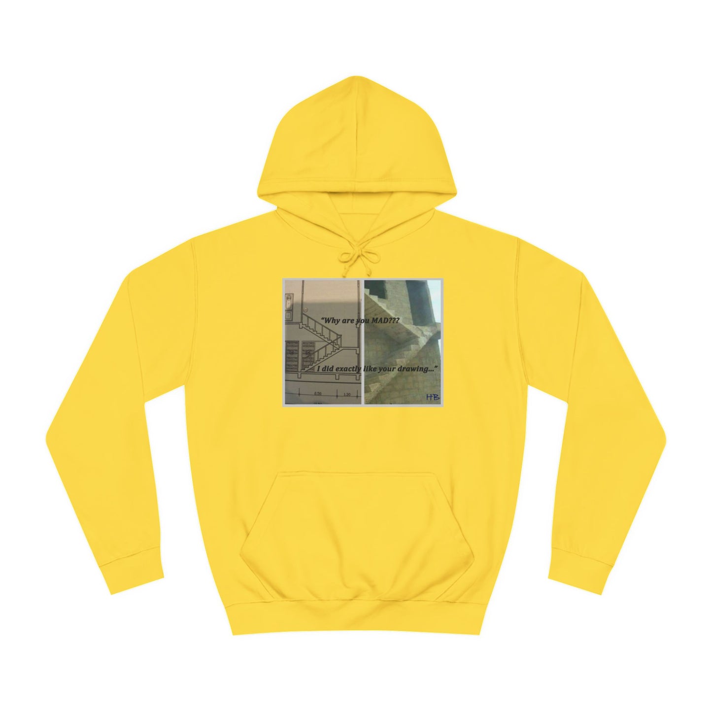 Get Yours Now -- Comical Architectural Irony Stairs Sketch (Hoodie - Cozy and Durable)