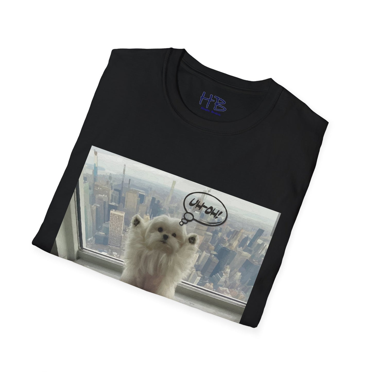 Bichon Maltese paws in the air in trouble with K9 dog patrol