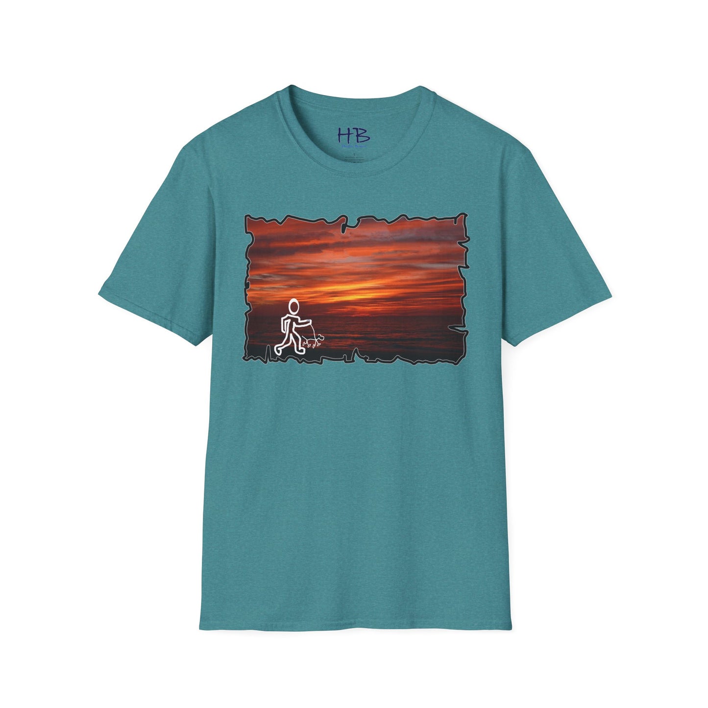 Sunset Serenity Coastal Twilight Ensemble; Stickman's Dusk's Embrace Tranquil Shoreline Outfit