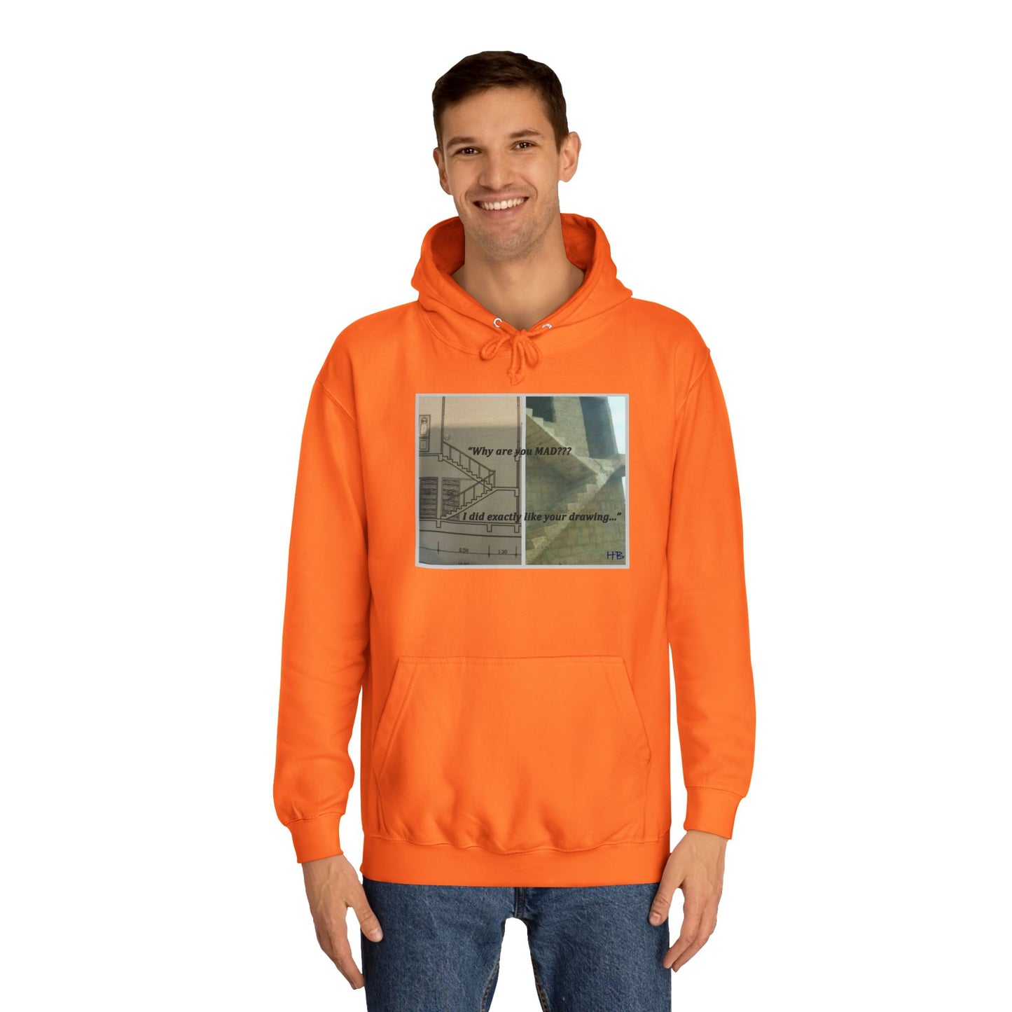 Get Yours Now -- Comical Architectural Irony Stairs Sketch (Hoodie - Cozy and Durable)