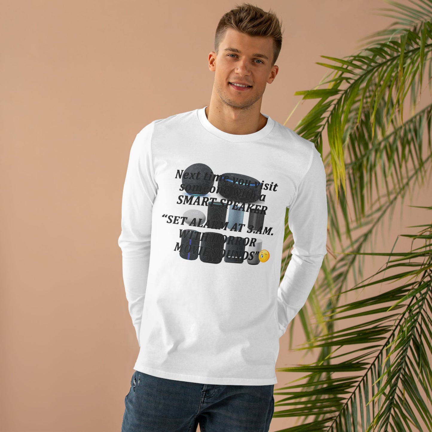 3 AM Horror movie sound  (Men's Base Longsleeve Tee - All-Season Wear)