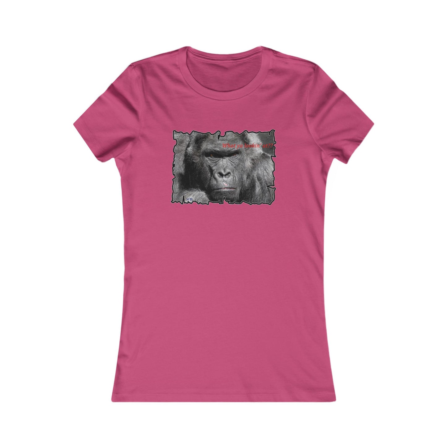 Fearless Fierce Frown and Bold Gorilla Power What ya lookin' at? (Women - Premium Cotton Tee)