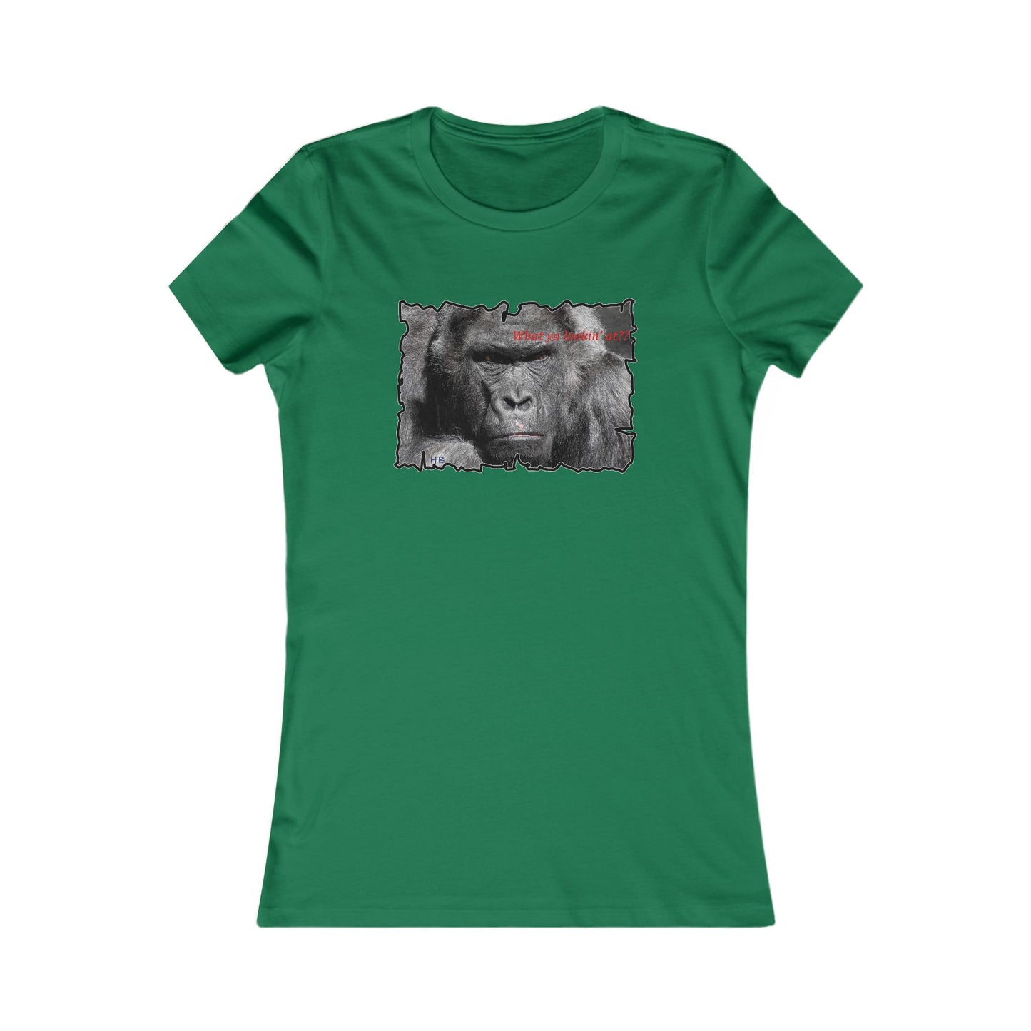 Fearless Fierce Frown and Bold Gorilla Power What ya lookin' at? (Women - Premium Cotton Tee)