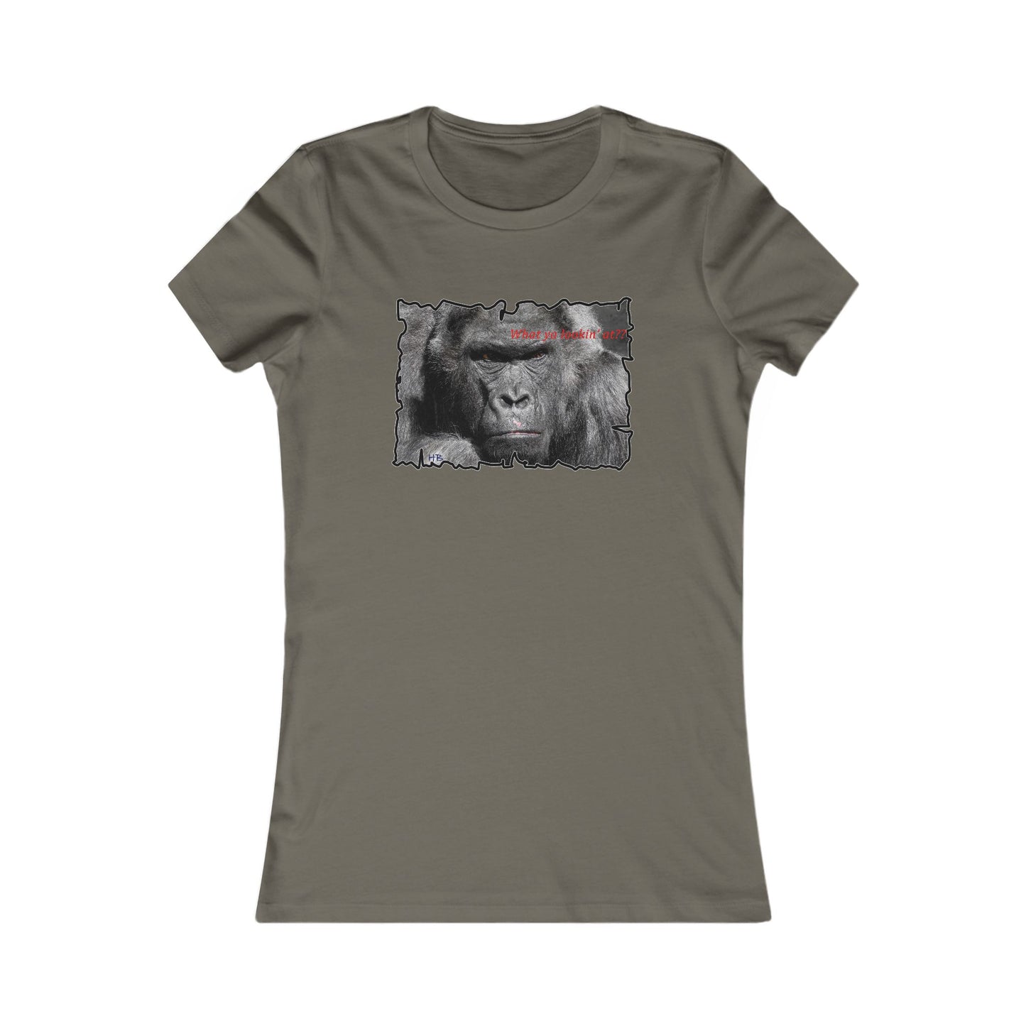 Fearless Fierce Frown and Bold Gorilla Power What ya lookin' at? (Women - Premium Cotton Tee)