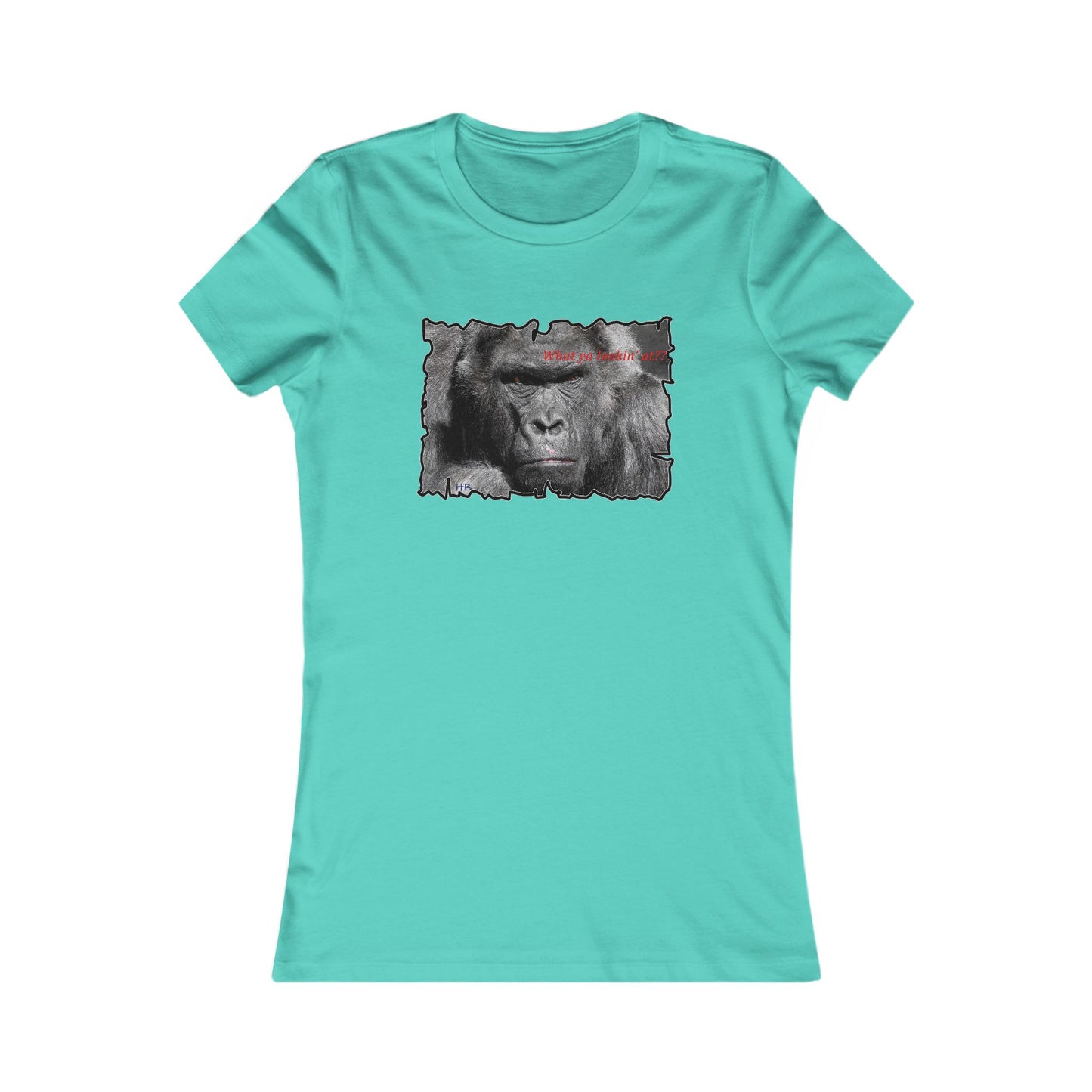 Fearless Fierce Frown and Bold Gorilla Power What ya lookin' at? (Women - Premium Cotton Tee)