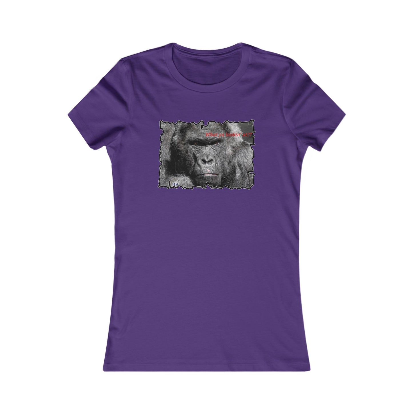 Fearless Fierce Frown and Bold Gorilla Power What ya lookin' at? (Women - Premium Cotton Tee)
