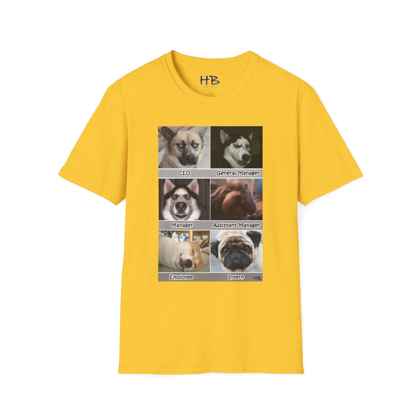 Stressful hierarchy in management company represented by dog faces :P