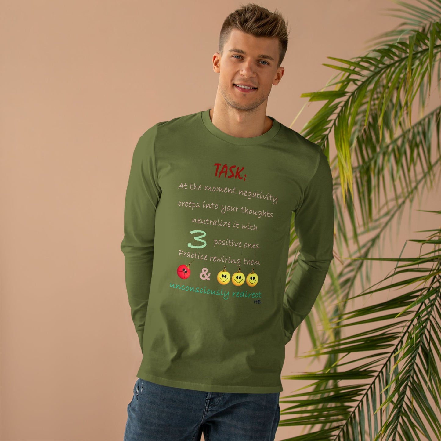 Get Yours Now -- Positive Rewiring the Negativity Neutralizer Mindset (Men's Base Longsleeve Tee - All-Season Wear)