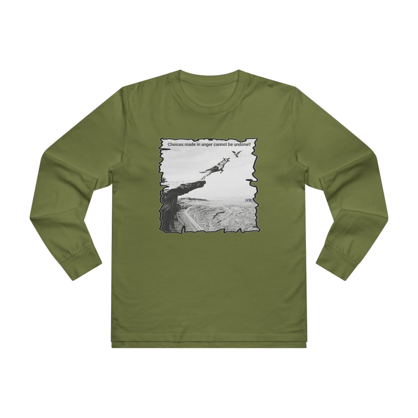UnWise Woof Cliffhanger Choice Anger's Edge  (Men's Base Longsleeve Tee - All-Season Wear)