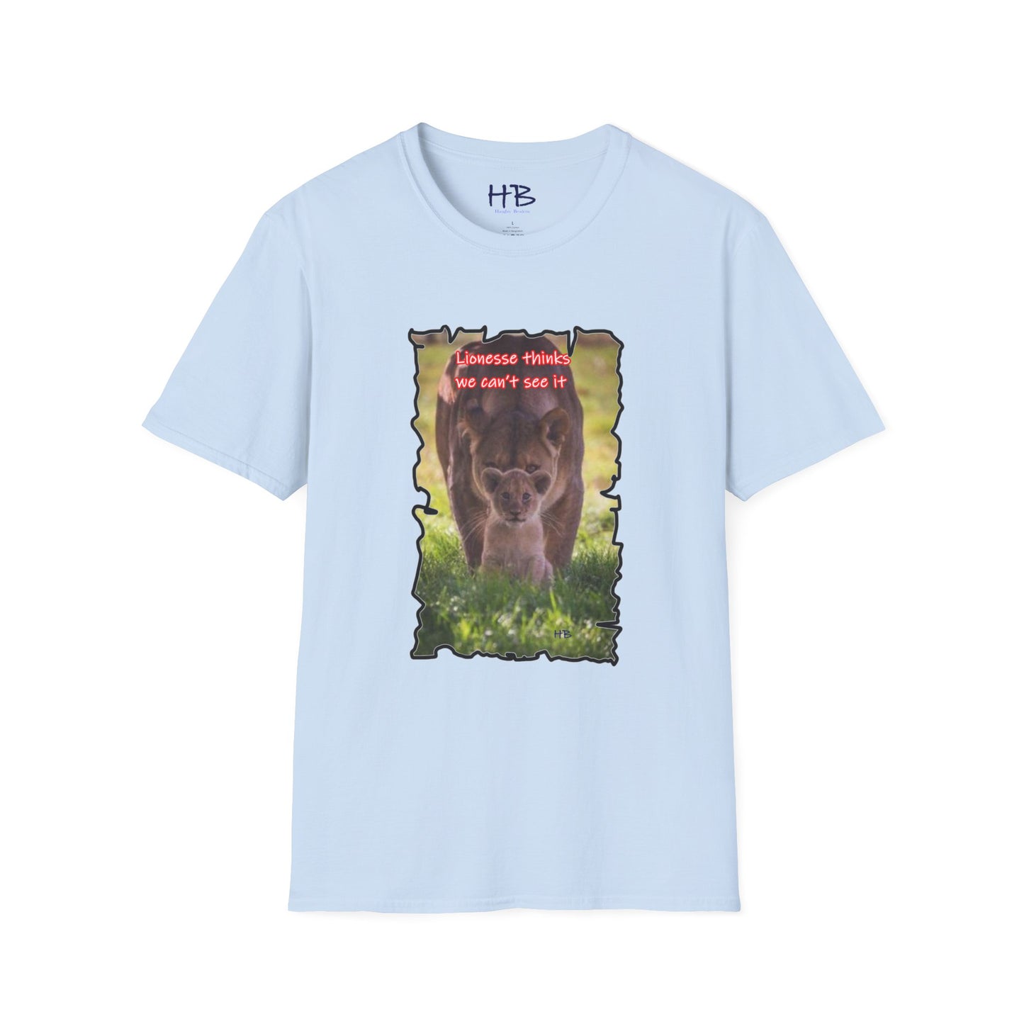 Stealthy Guardian: A Lioness's Hidden Presence Behind Baby Cub