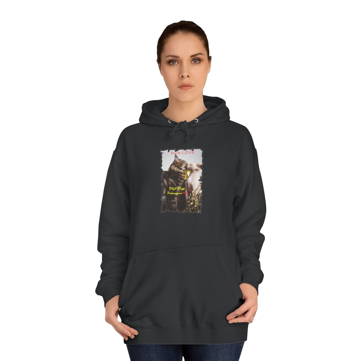 Get Yours Now -- Pure LOVE Cats kissing (Hoodie - Cozy and Durable)