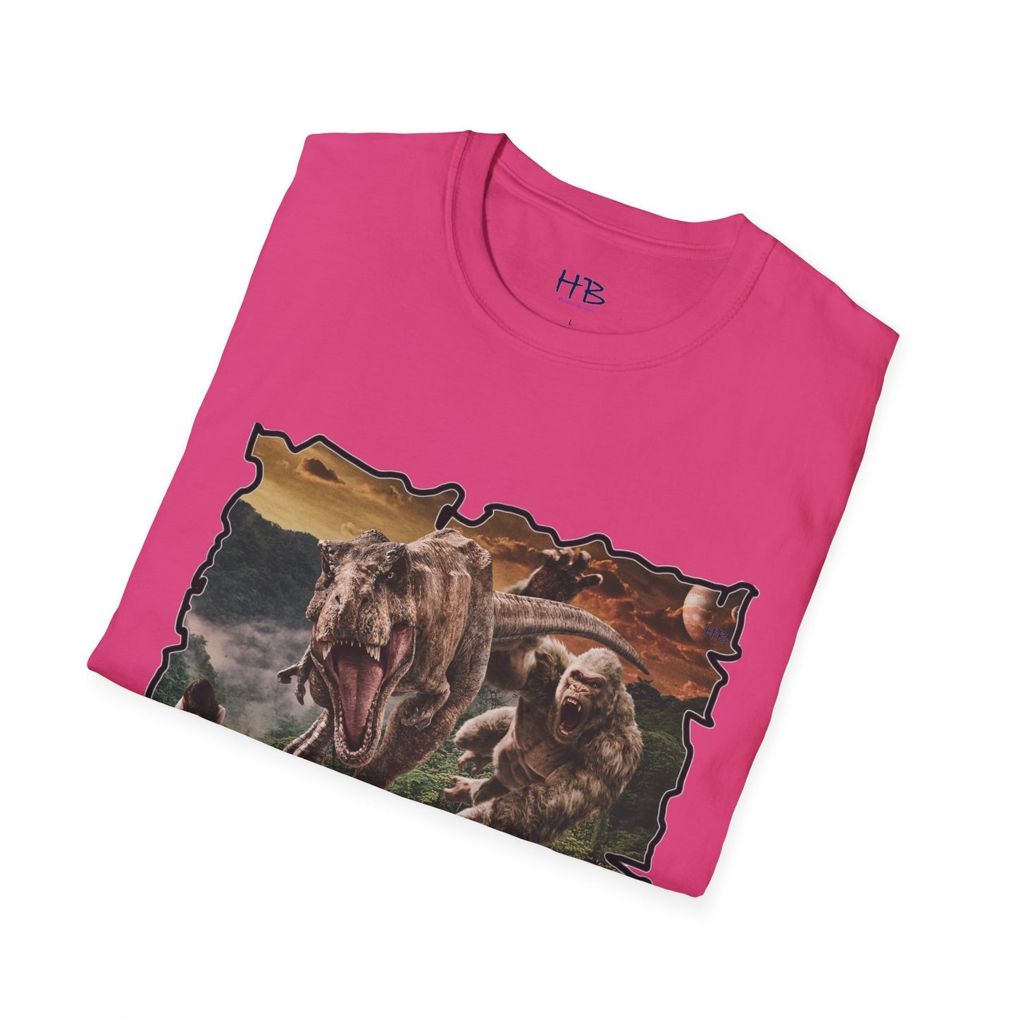 Gorilla vs T-Rex saving woman in distress