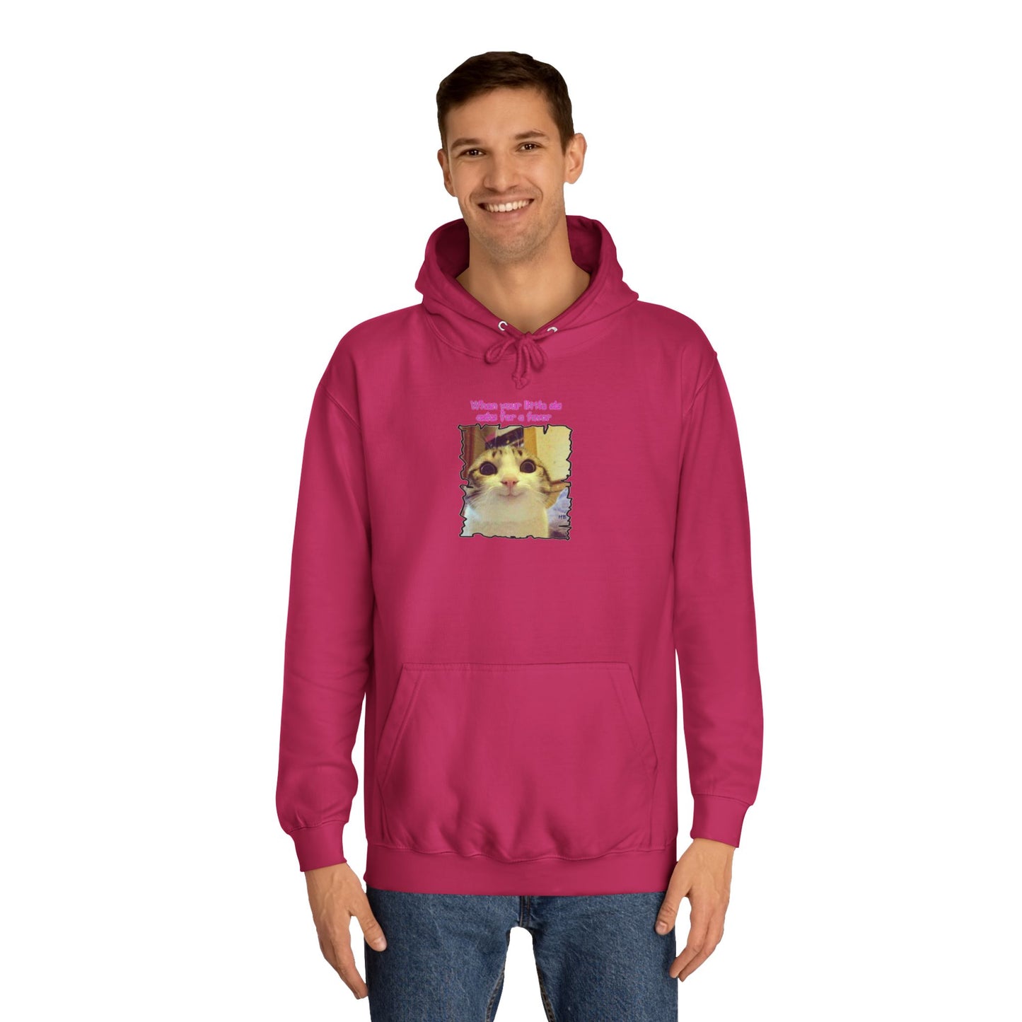 Adorable cat soft eyes like little sister asking for a favor (Hoodie - Cozy and Durable)