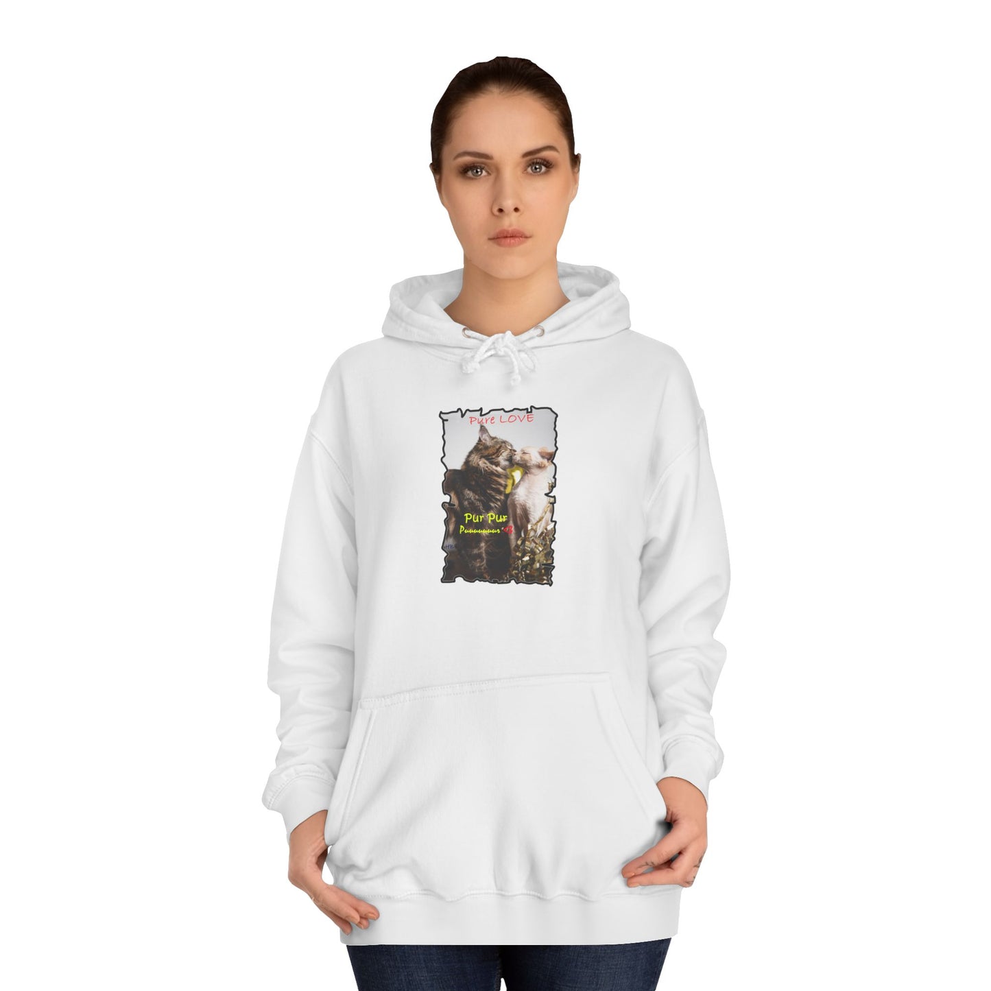 Get Yours Now -- Pure LOVE Cats kissing (Hoodie - Cozy and Durable)