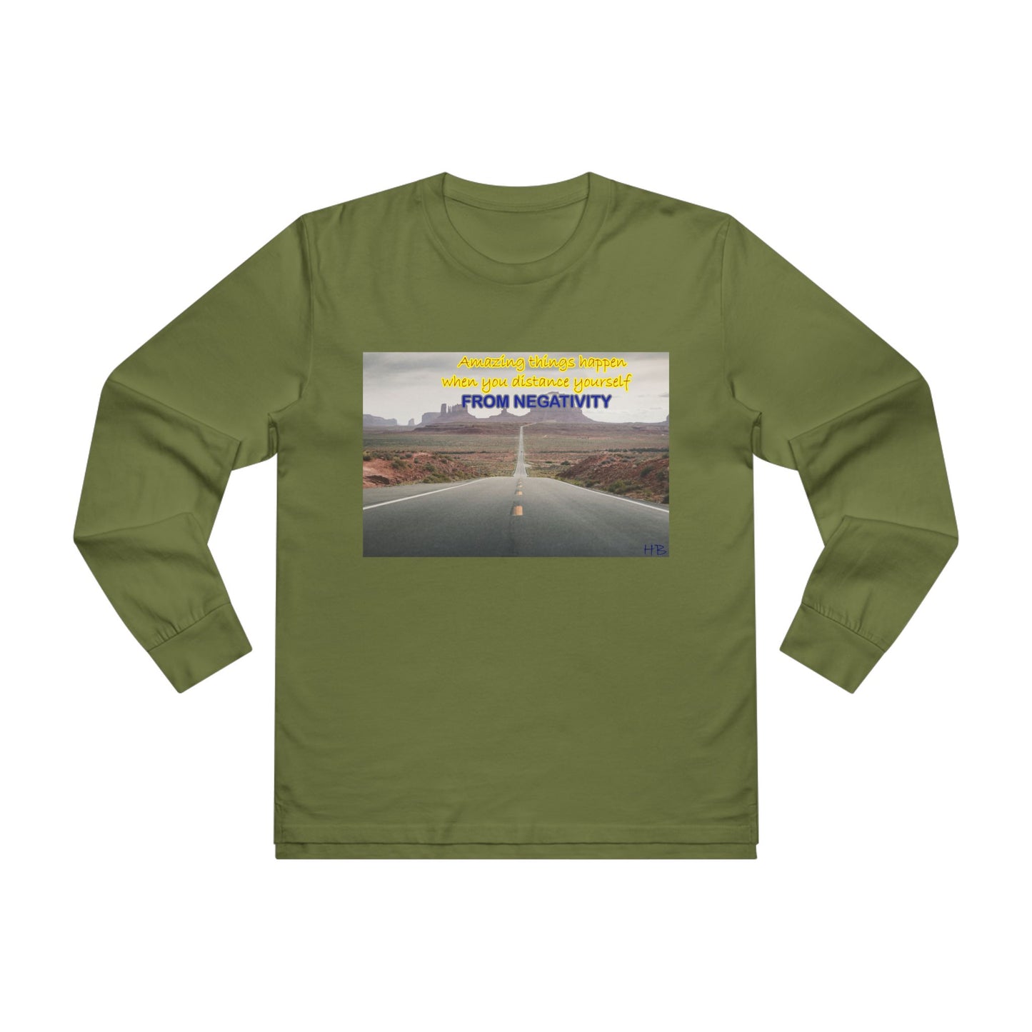 Amazing Things Happen when Distancing from Negativity (Men's Base Longsleeve Tee - All-Season Wear)