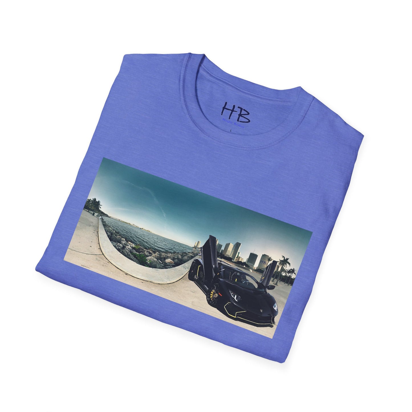 Black Lamborghini Aventador giving back to ocean in downtown