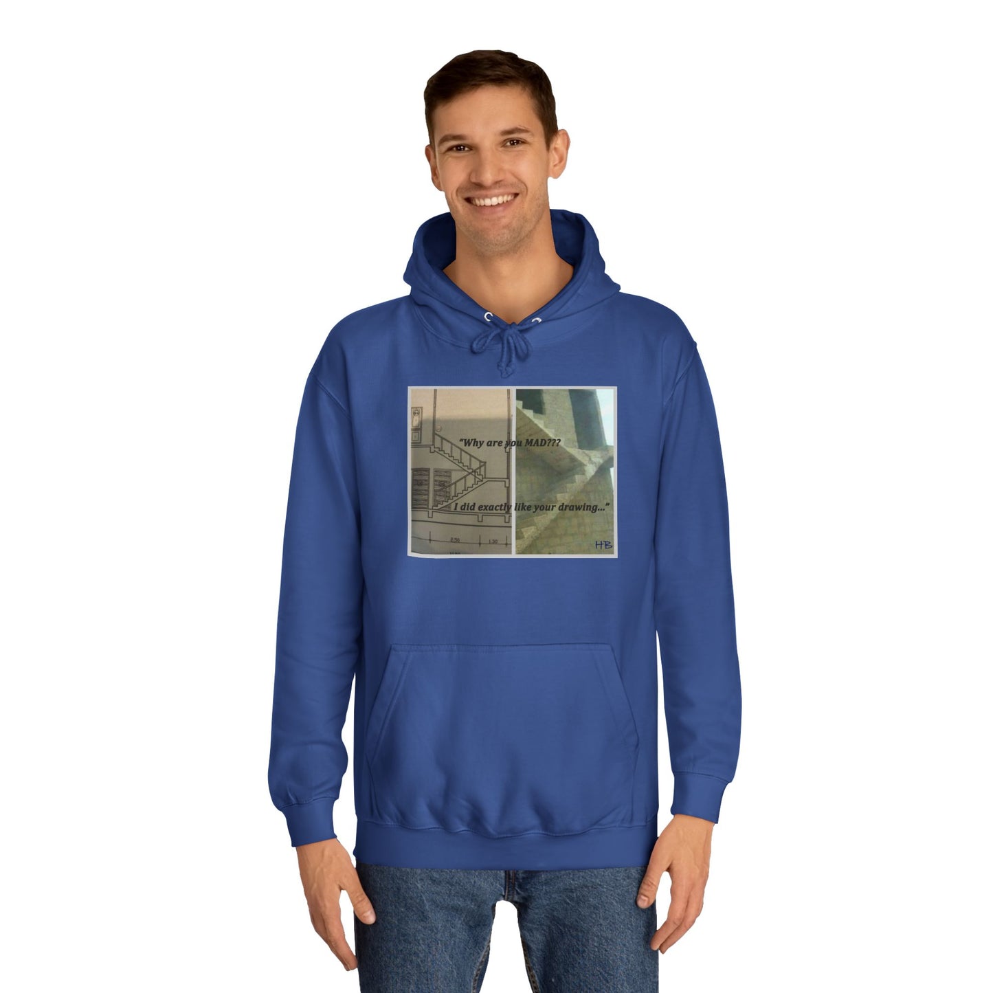 Get Yours Now -- Comical Architectural Irony Stairs Sketch (Hoodie - Cozy and Durable)