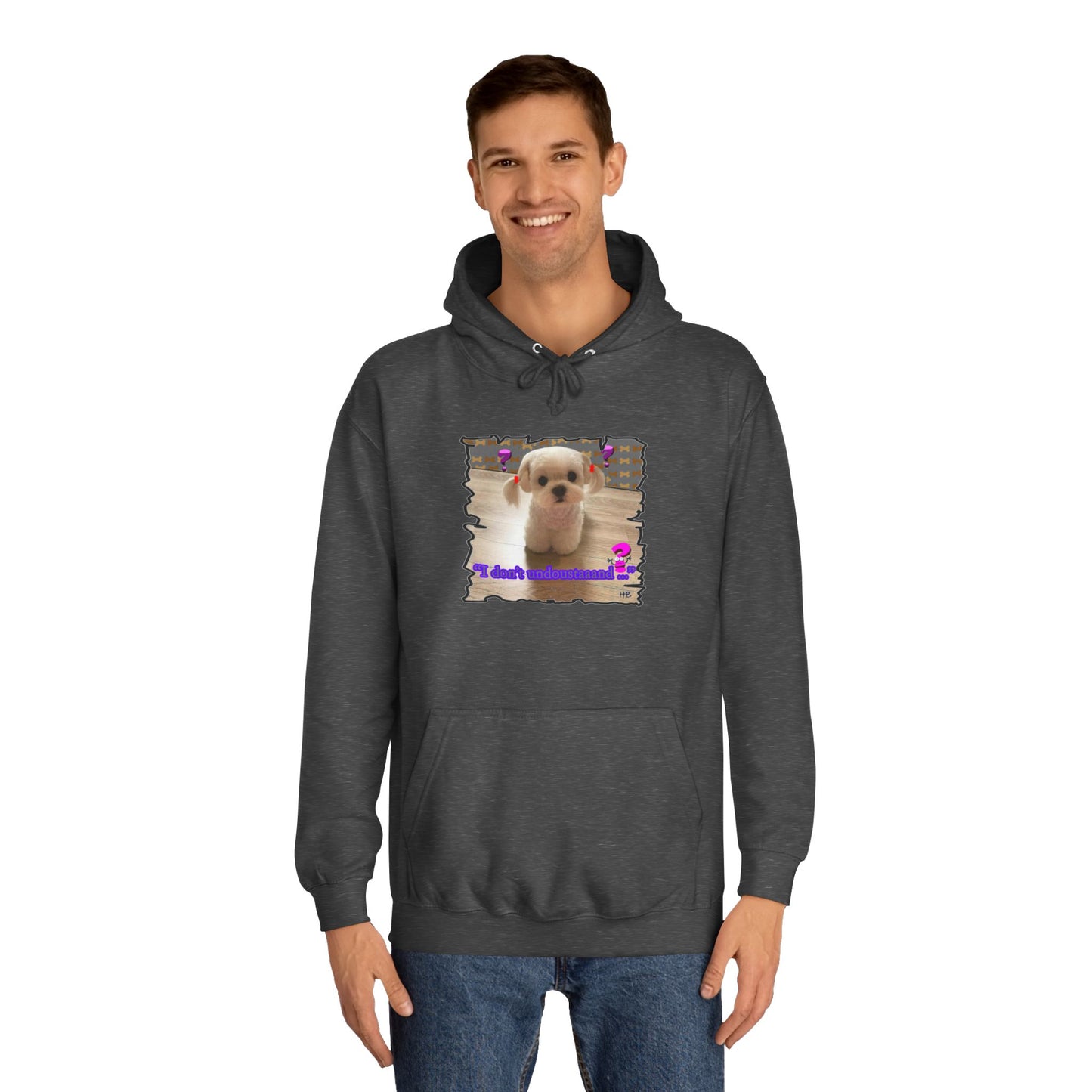 Baby Bichon Maltese with cluelessness innocent look "I don't undoustaaaand" (Hoodie - Cozy and Durable)