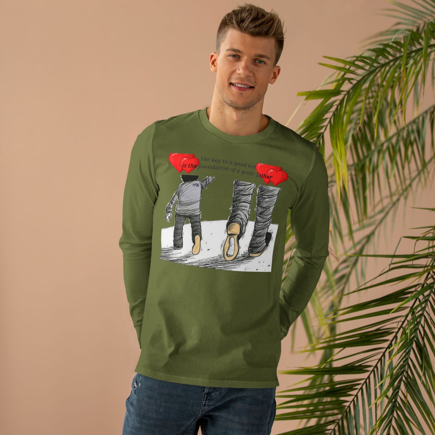 True Fathers, Hand in Hand, Size of Mentorship Love (Men's Base Longsleeve Tee - All-Season Wear)