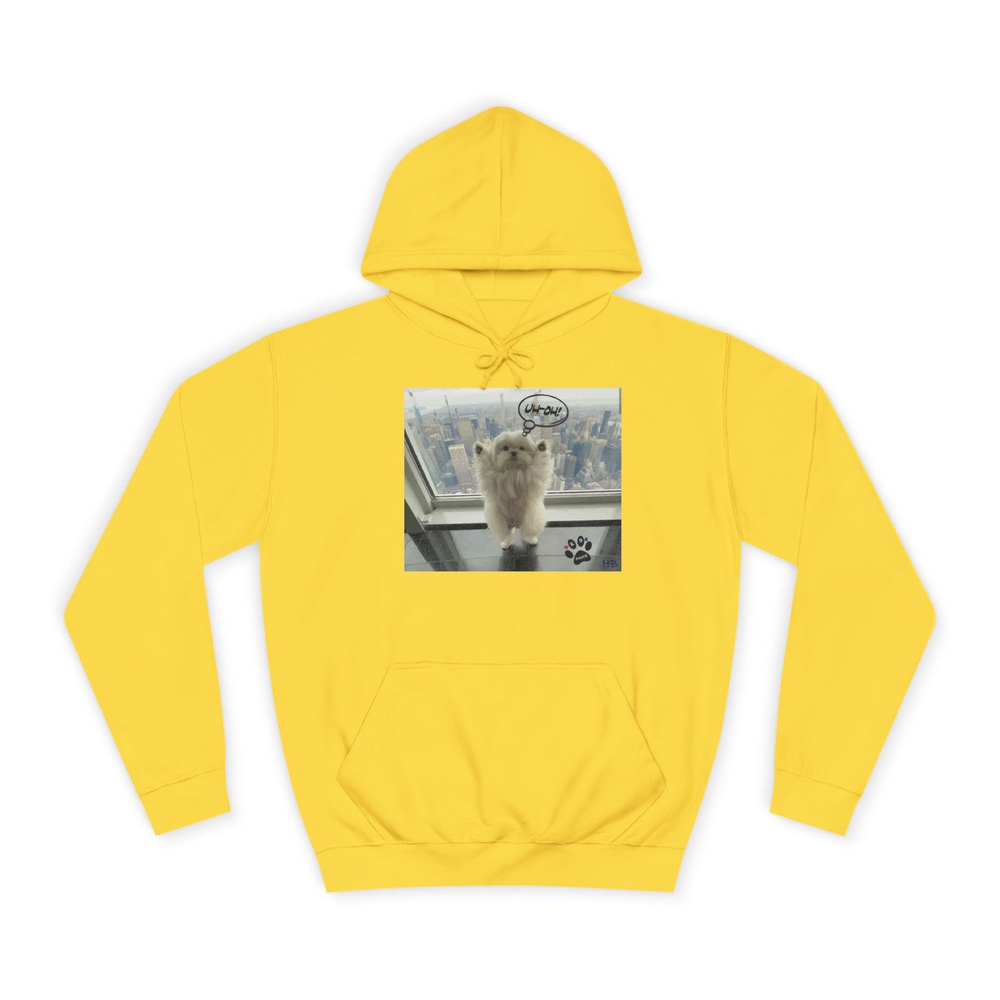 Bichon Maltese paws in the air in trouble with K9 dog patrol (Hoodie - Cozy and Durable)