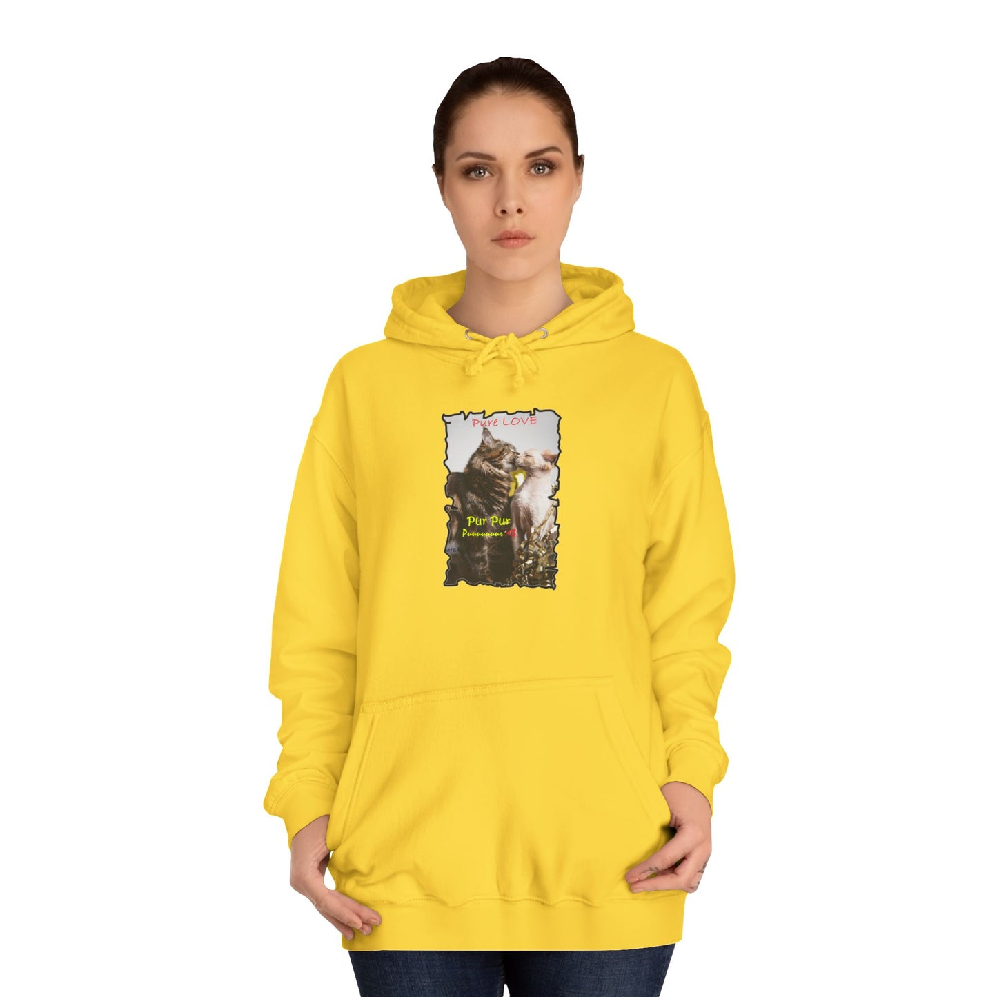 Get Yours Now -- Pure LOVE Cats kissing (Hoodie - Cozy and Durable)
